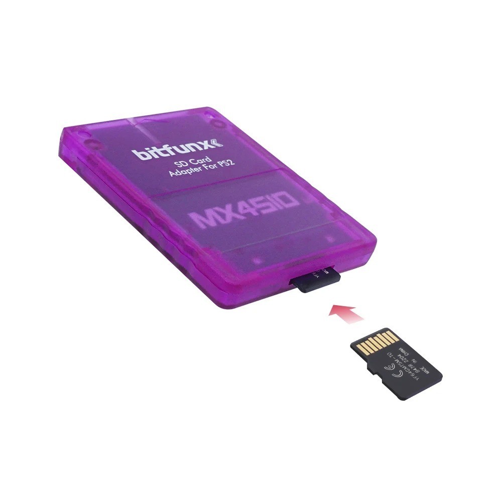 MX4SIO SIO2SD SD Card Adapter for PS2 Memory Card Expansion for SIO Blue Clear