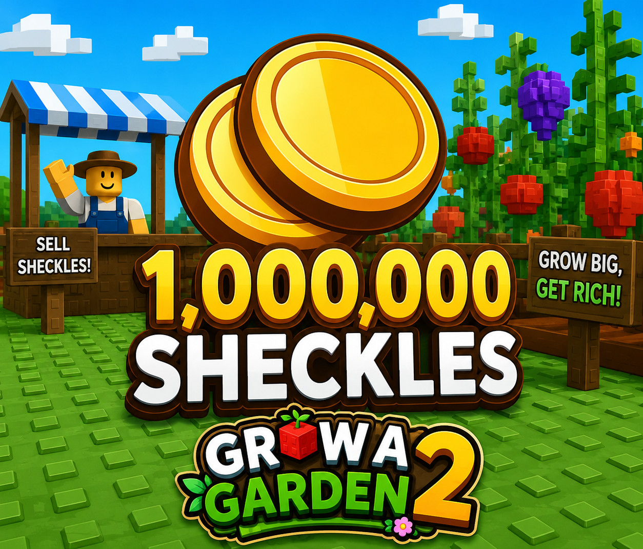 GROW A GARDEN 2 | 1M SHECKLES | FAST DELIVERY!