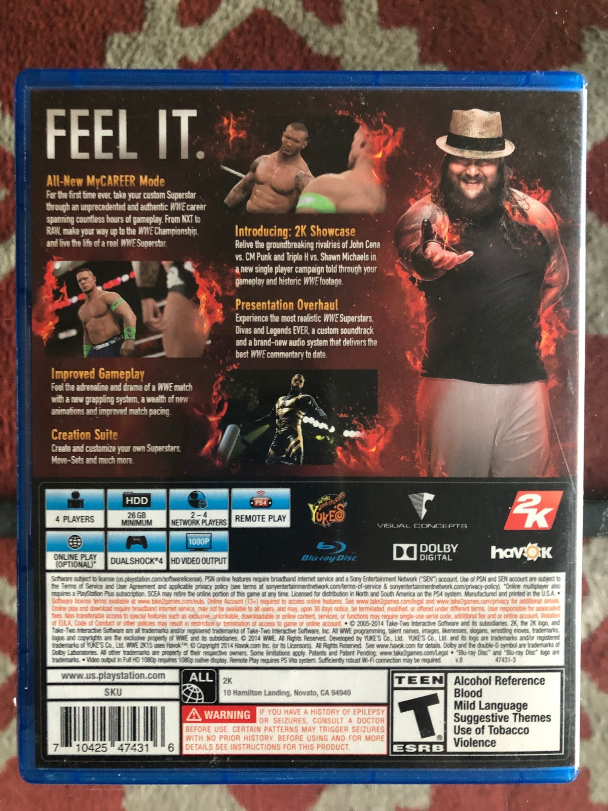 WWE 2K15 (2K Games, Playstation 4, 2014) Complete CIB Very Good