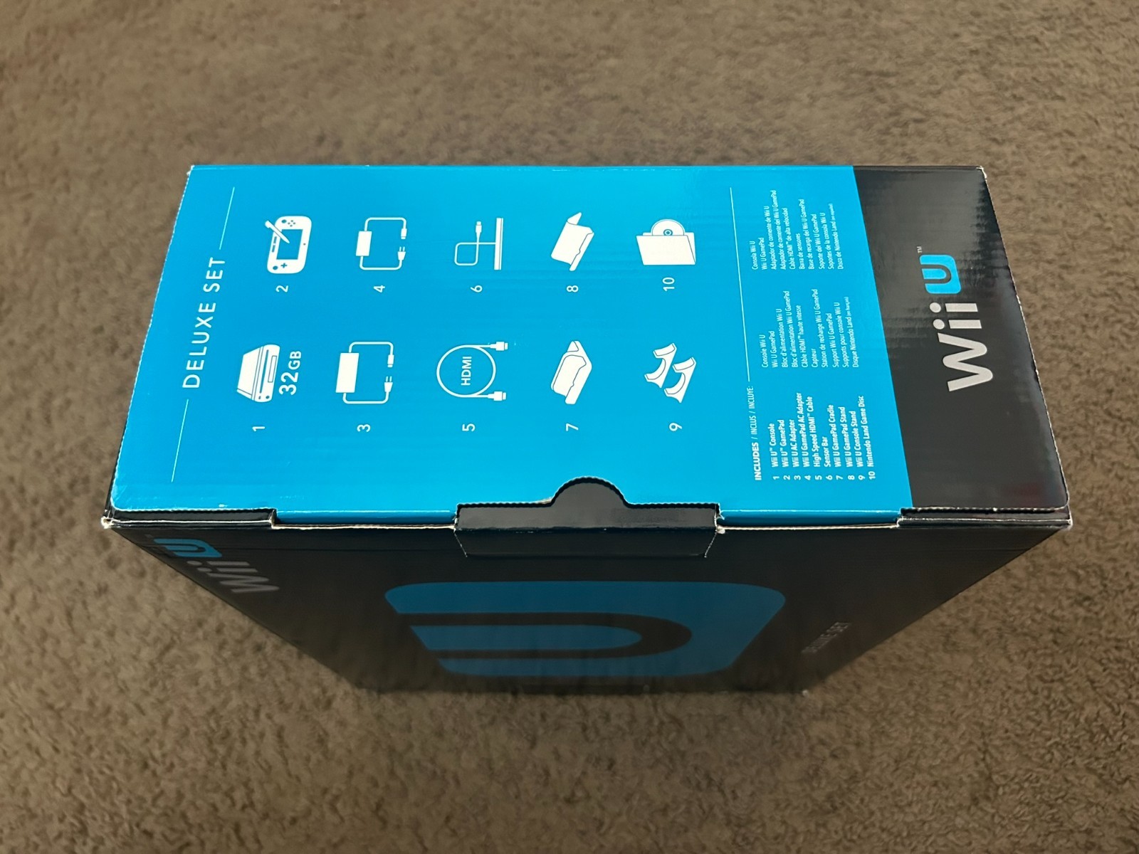 Nintendo Wii U 32GB Console Deluxe Set Black Complete with Box System Nice Clean