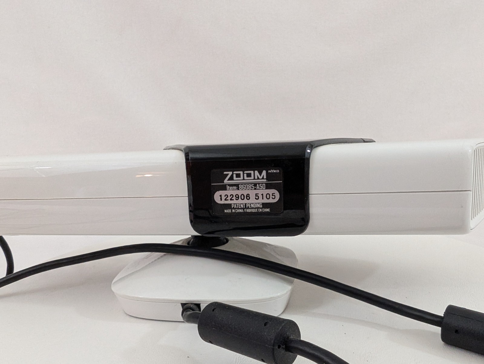 Xbox 360 Kinect Sensor White with Nyko Zoom Lens Attachment OEM Motion Camera