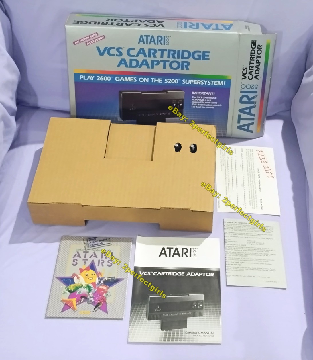 VCS Cartridge Adapter (Atari 5200, 1983) in Orig Box w/Inserts Tested
