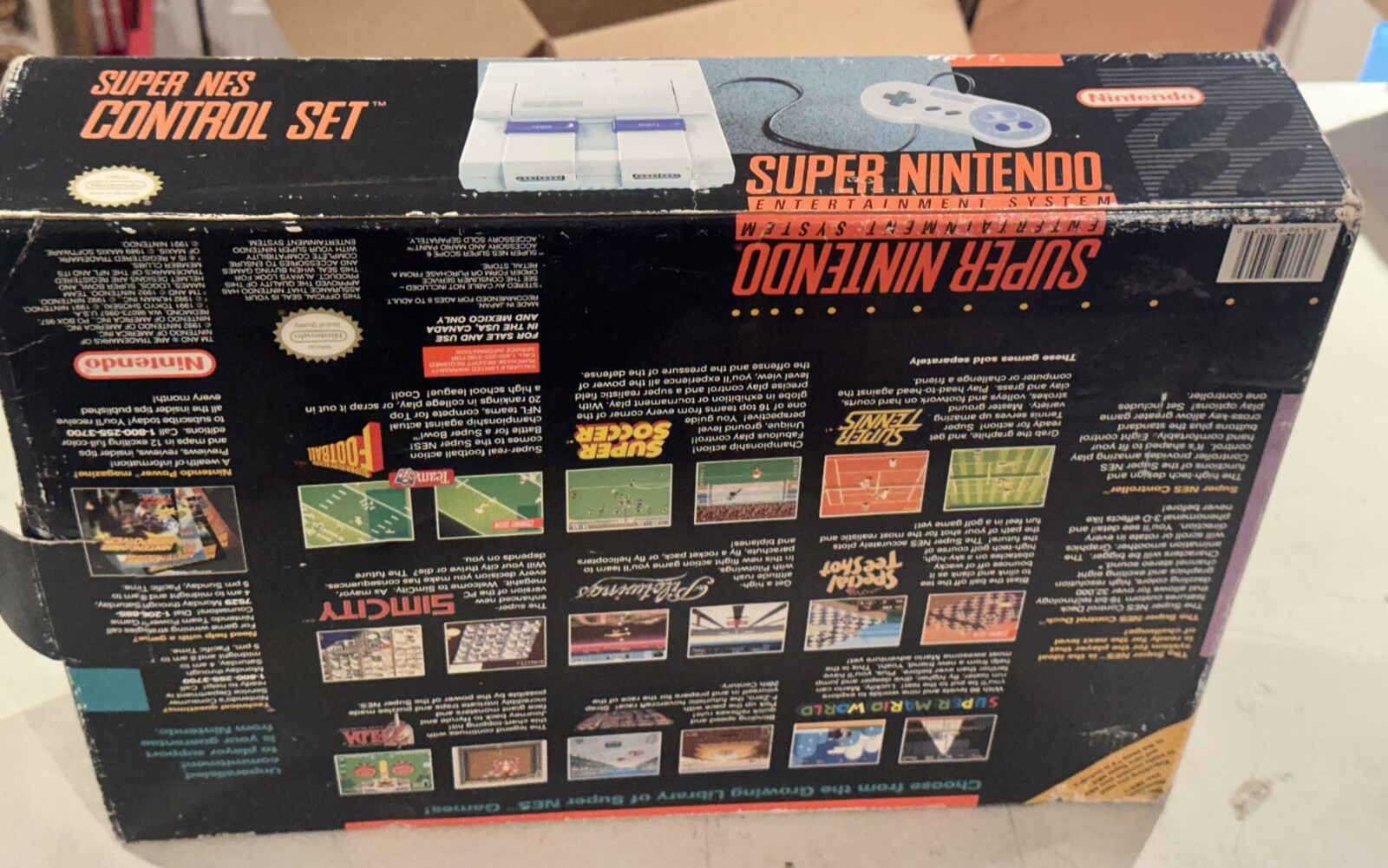 Super NES Nintendo Console Control Set COMPLETE IN BOX 2 Controllers