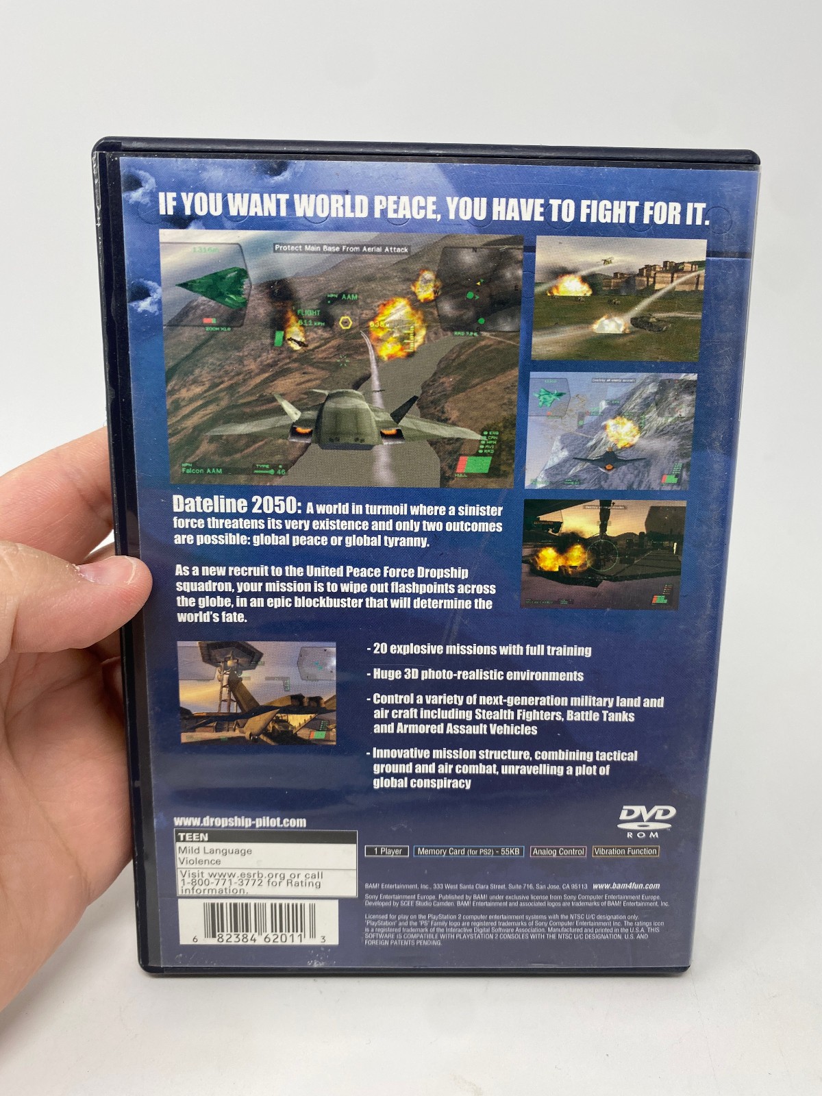 Dropship United Peace Force PS2 (Sony PlayStation 2, 2002) CIB w/ Manual TESTED