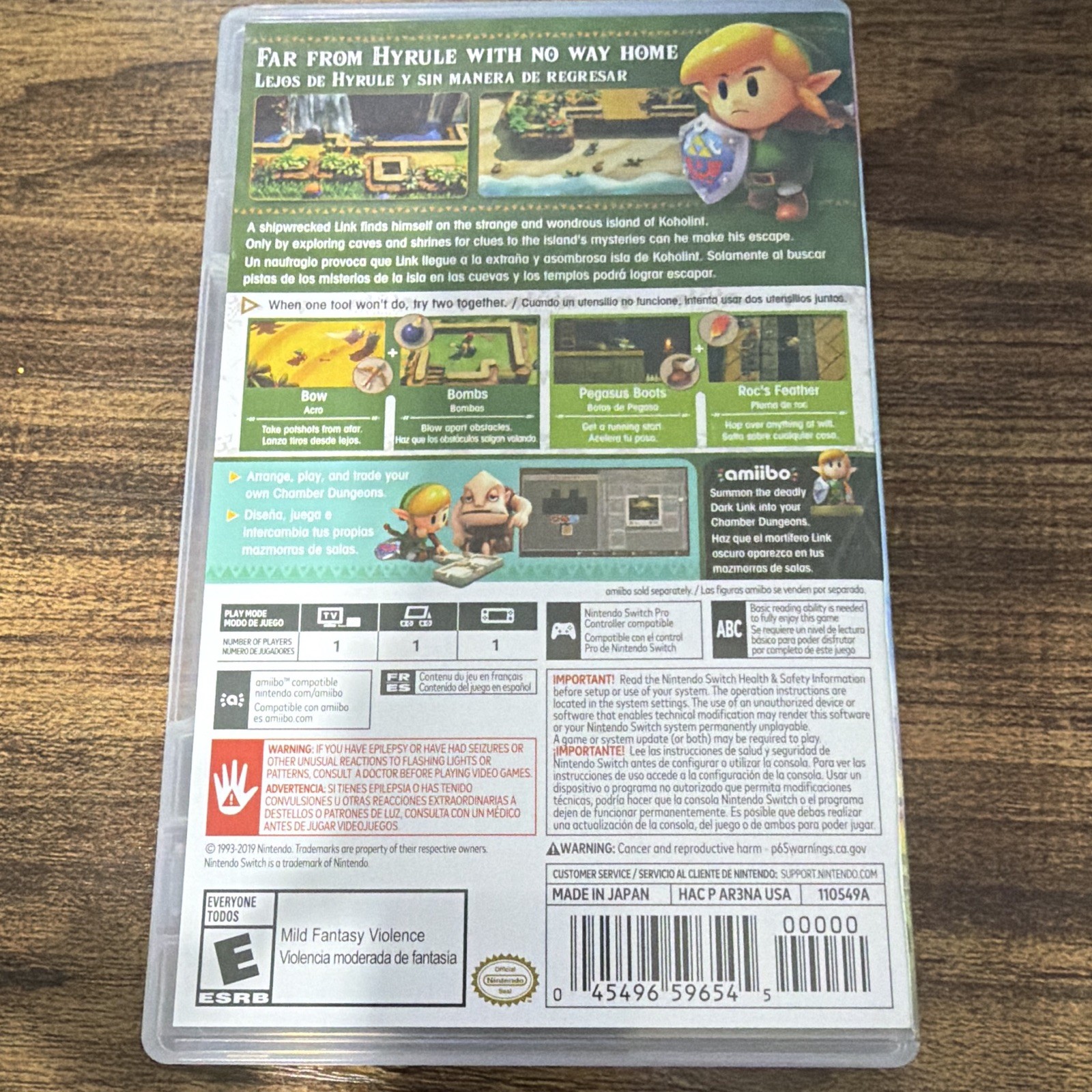 Nintendo Zelda Link’s Awakening Nintendo Switch w/ Case E NTSC-U/C amiibo 2019