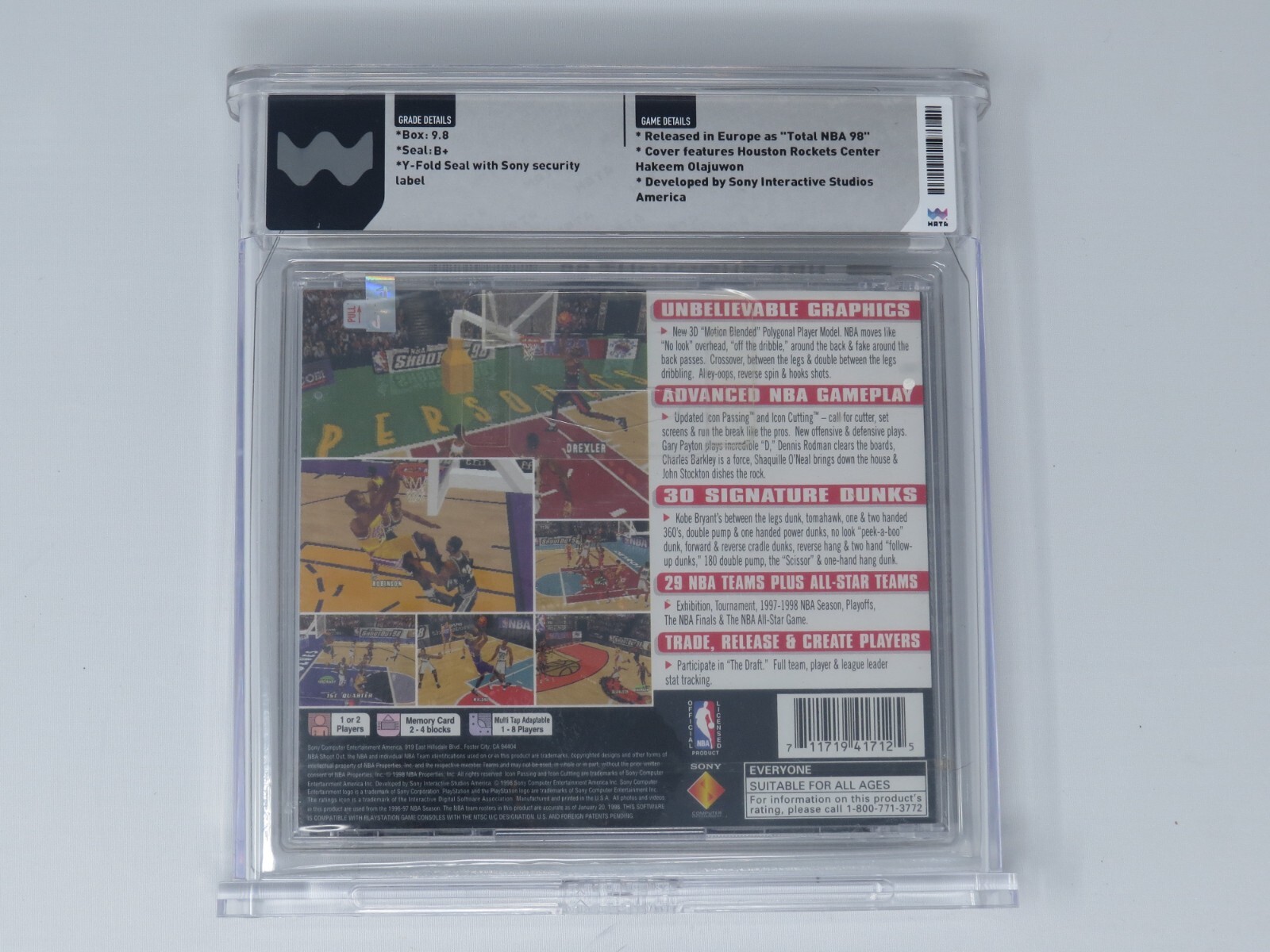 NBA Shootout ’98 Sony Playstation Factory Sealed Video Game Wata Graded 9.8 1998