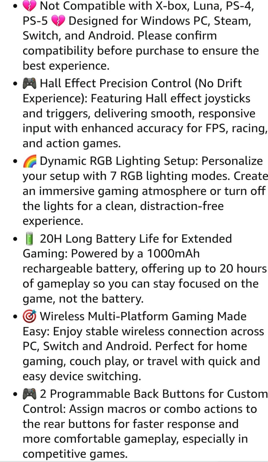 EasySMX X15 Gaming Controller Wireless Bluetooth Long Battery Life PC / Switch