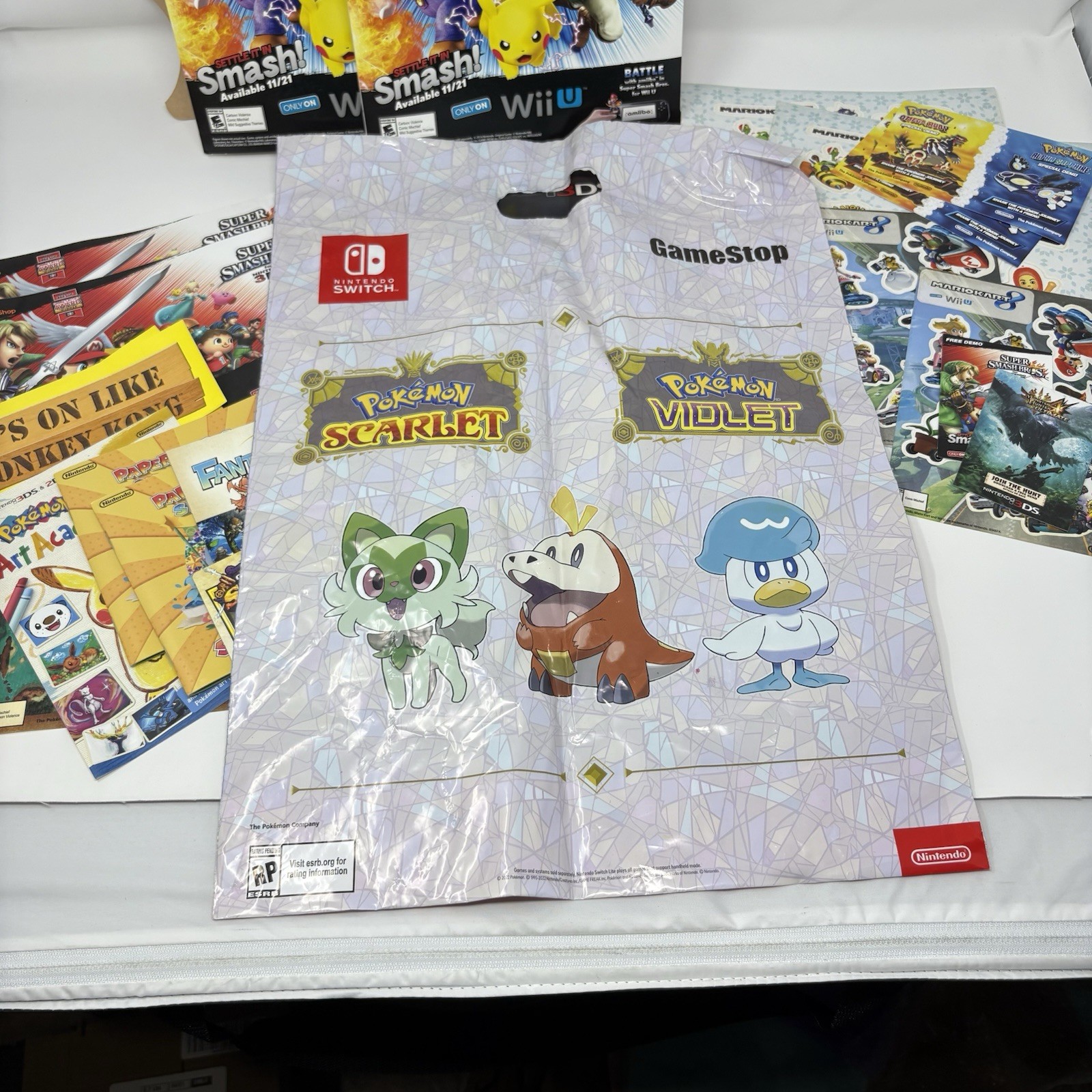 Nintendo Pokemon Smash Bros Promotional Lot Standee Posters Stickers Promo