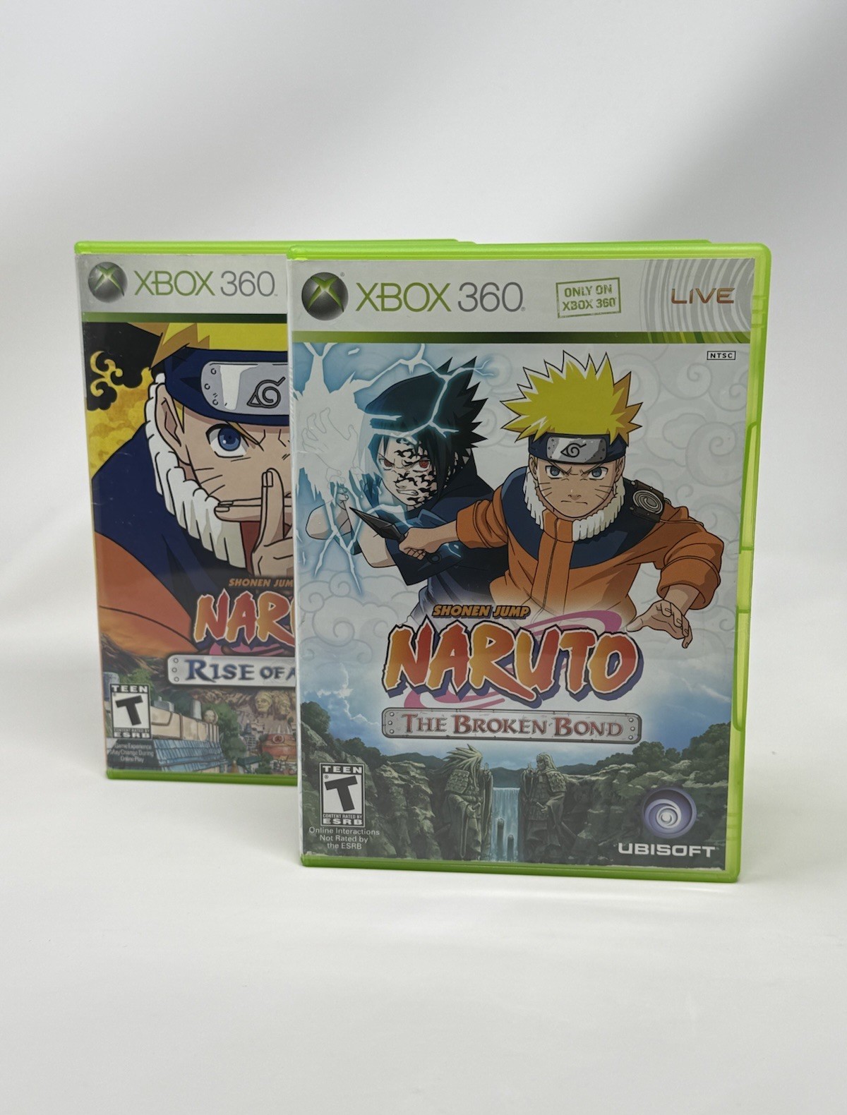 Naruto The Broken Bond + Rise Of A Ninja Lot Xbox 360 Game + Case Pristine Discs