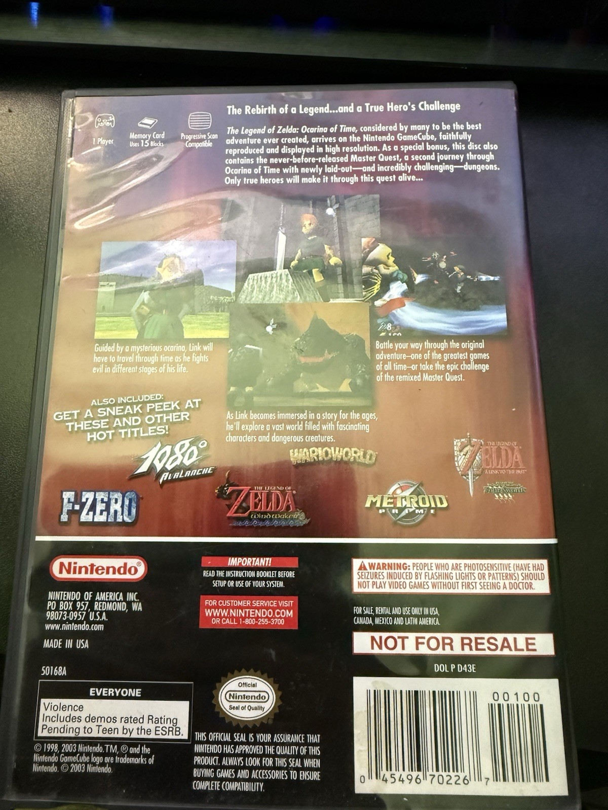 The Legend of Zelda: Ocarina of Time Master Quest GameCube game case(NO GAME)