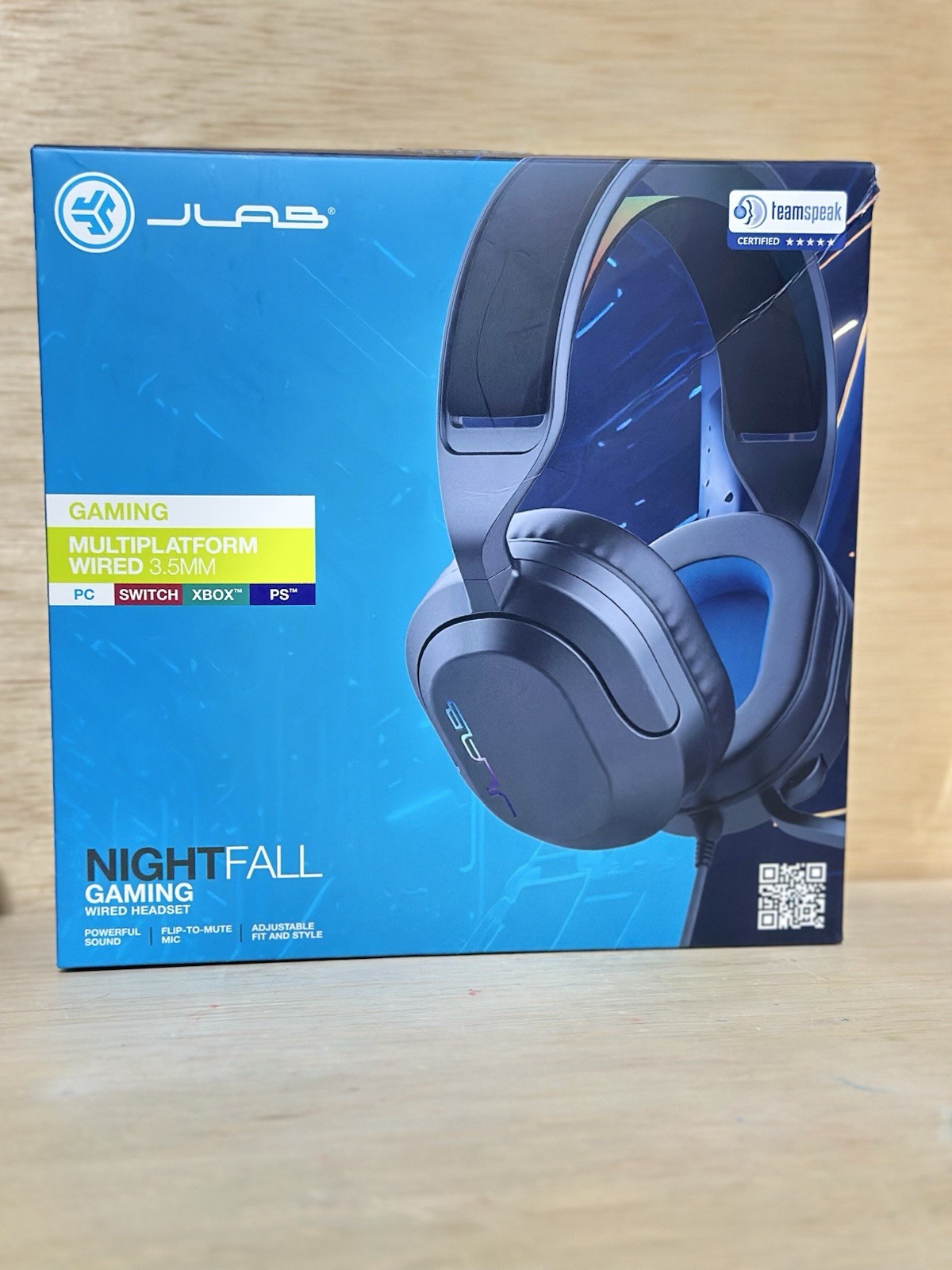 JLAB/Nightfall Wireless Gaming Headset/ Black Flip Mic USB Bluetooth-