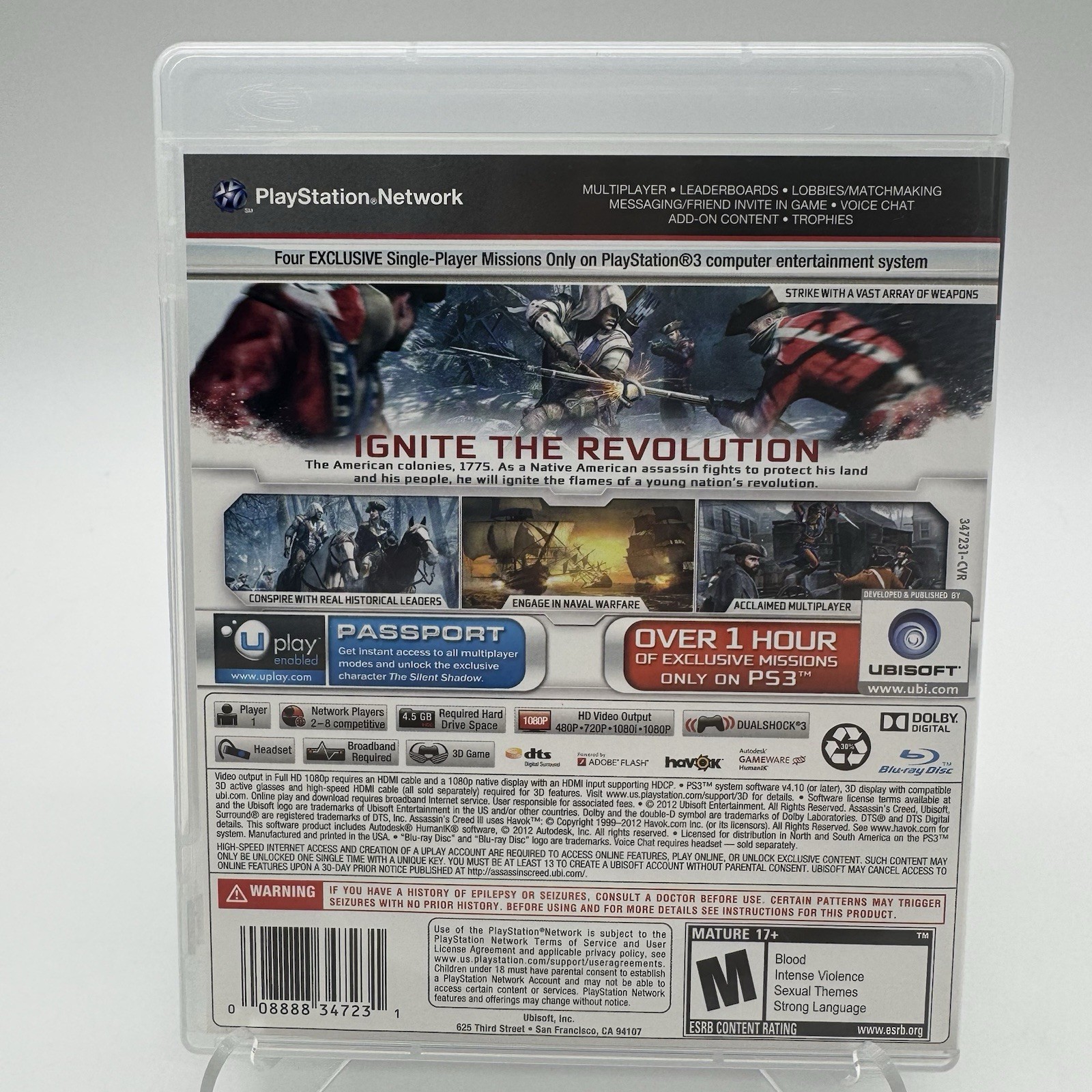 Refurbished Assassin’s Creed III 3 – PS3 PlayStation 3 – Complete CIB Very Good
