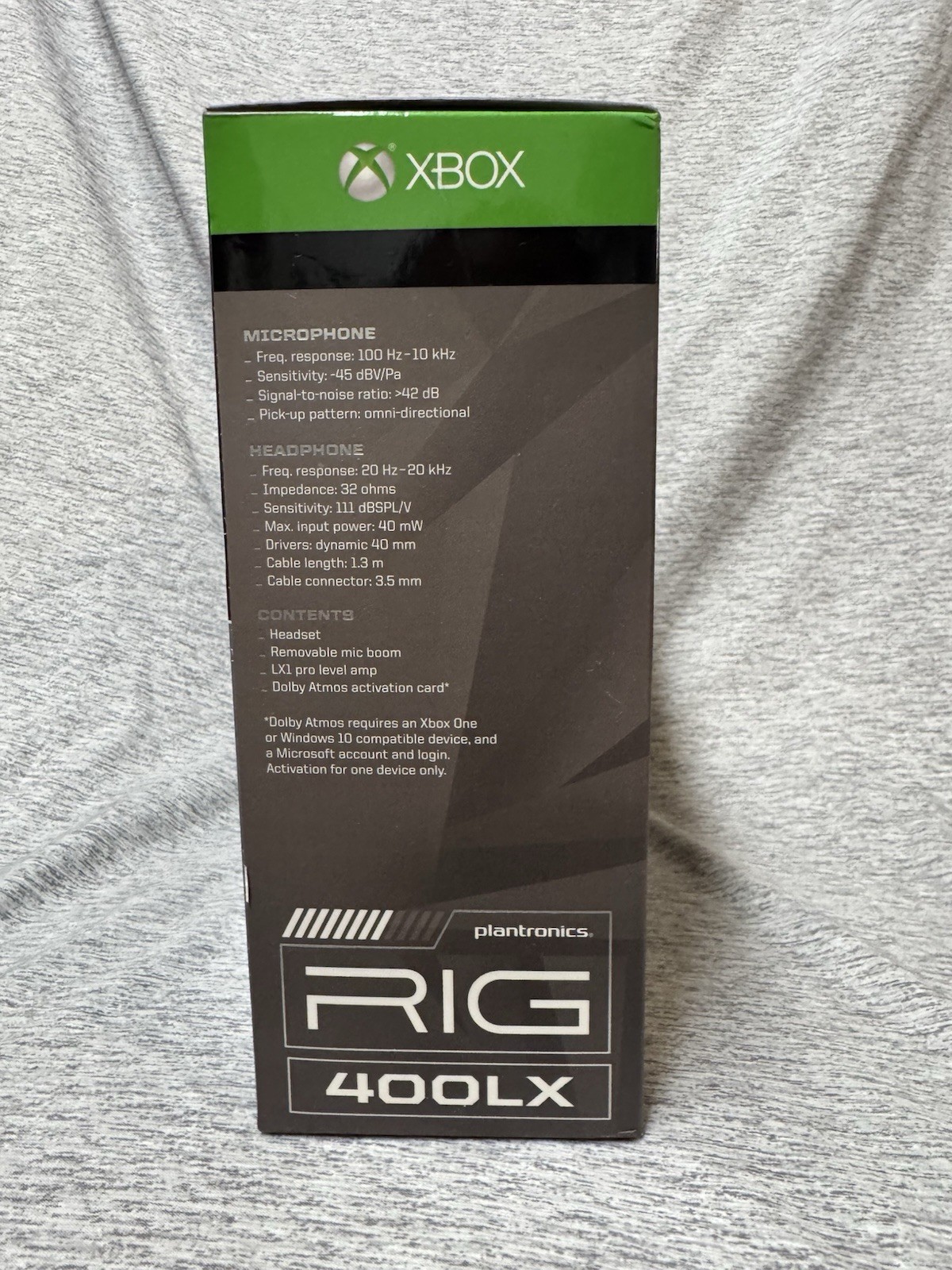 Plantronics RIG 400LX Black Surround Sound Gaming Headset Xbox One Windows Wired