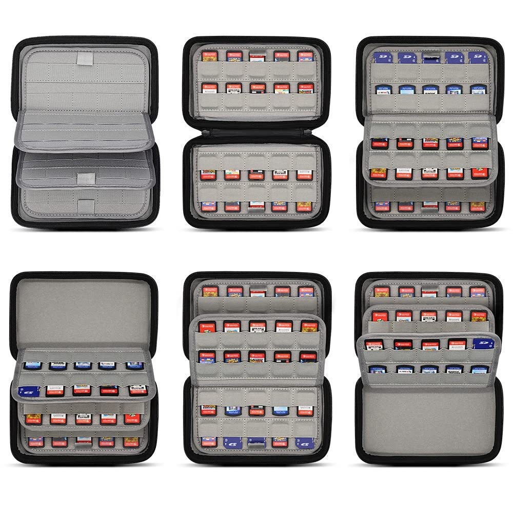 80-Slot Game Cartridge SD Card Holder Storage Bag for Nintendo Switch NS&PS Vita