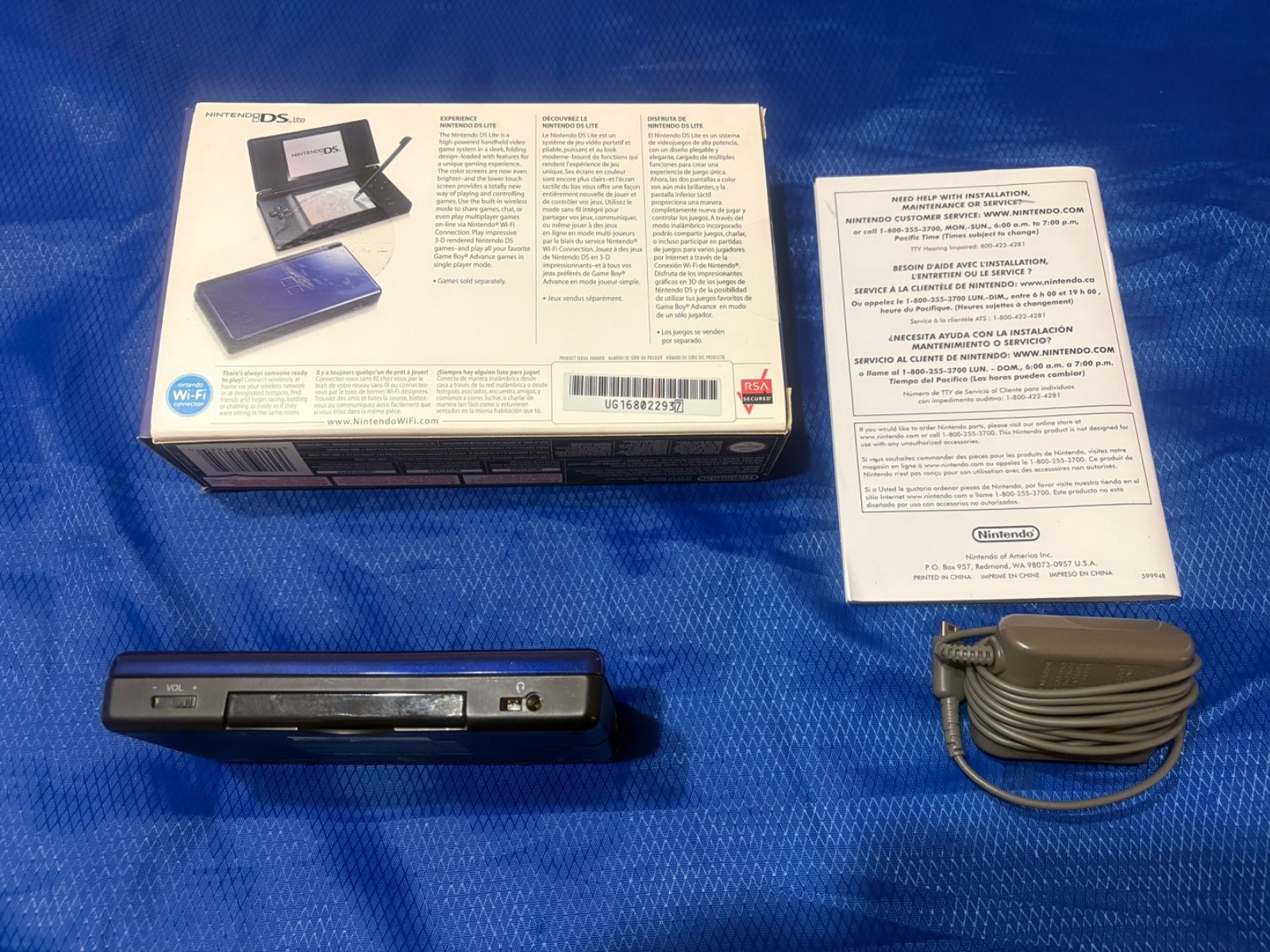 Nintendo DS Lite Handheld System – Cobalt/Black tested and working