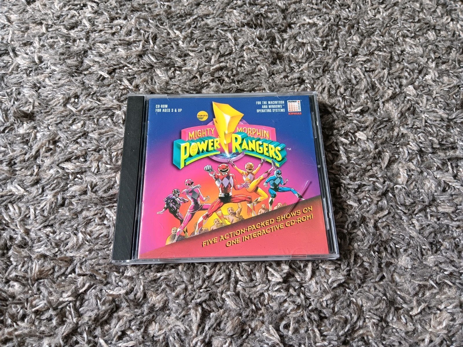Vintage Mighty Morphin Power Rangers Windows & Mac 1994 PC CD-ROM Five Shows