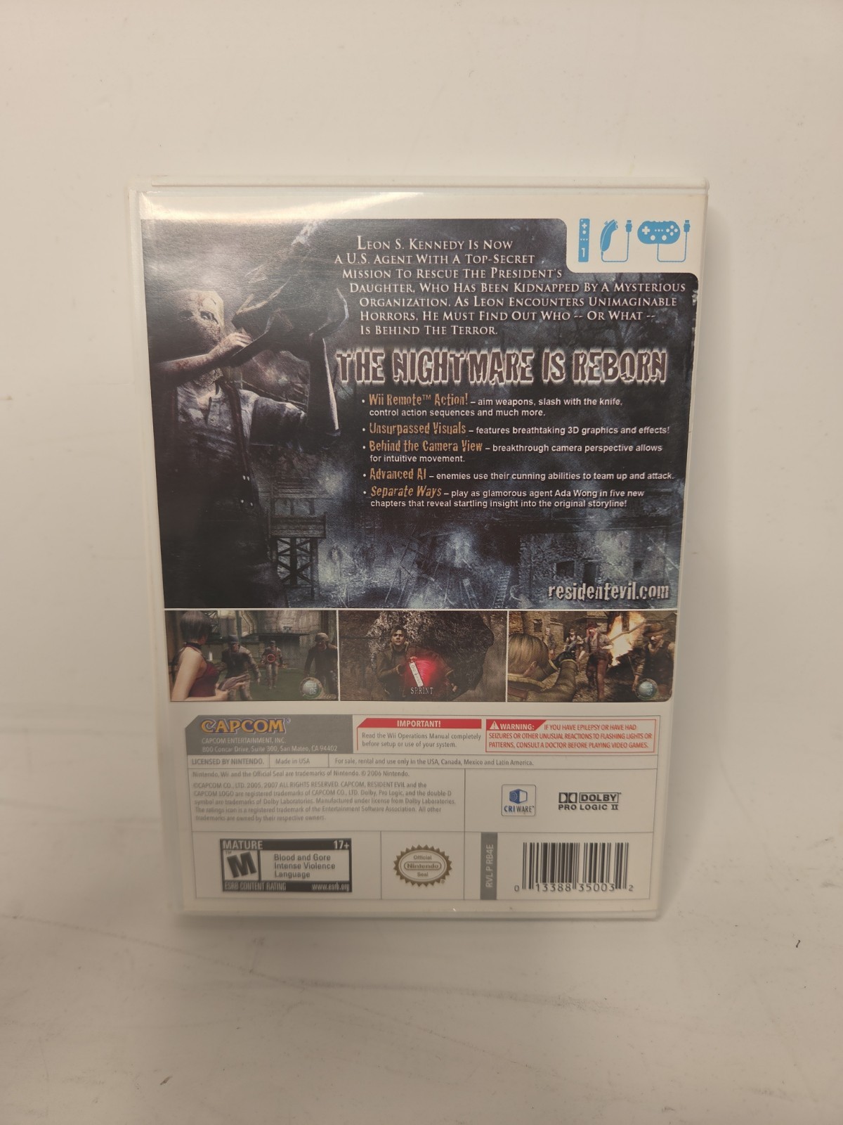 Resident Evil 4 Wii (Nintendo Wii, 2007) Complete In Box w/ Manual