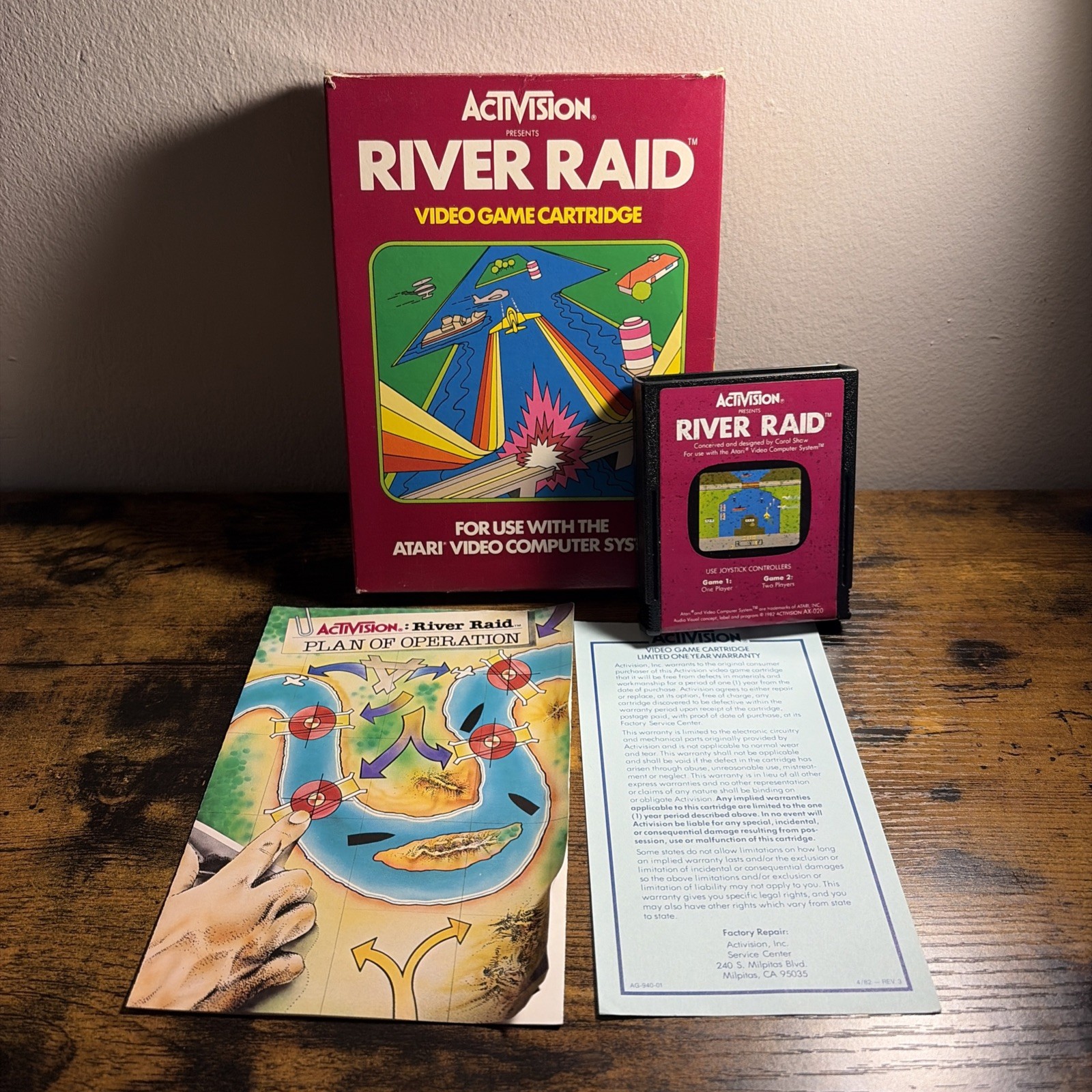 Vintage Atari 2600 RIVER RAID CIB Manual, Cartridge & Paperwork