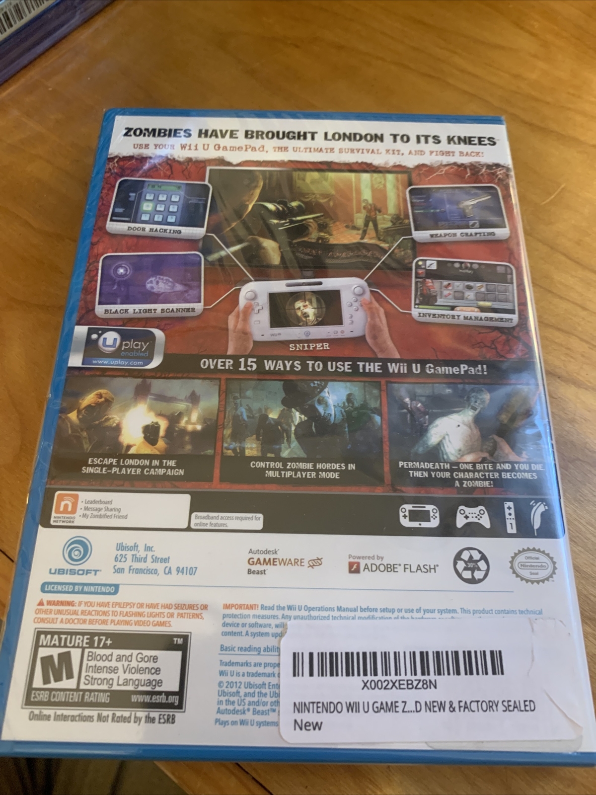 Wii U ZombiU – Brand New Factory Sealed