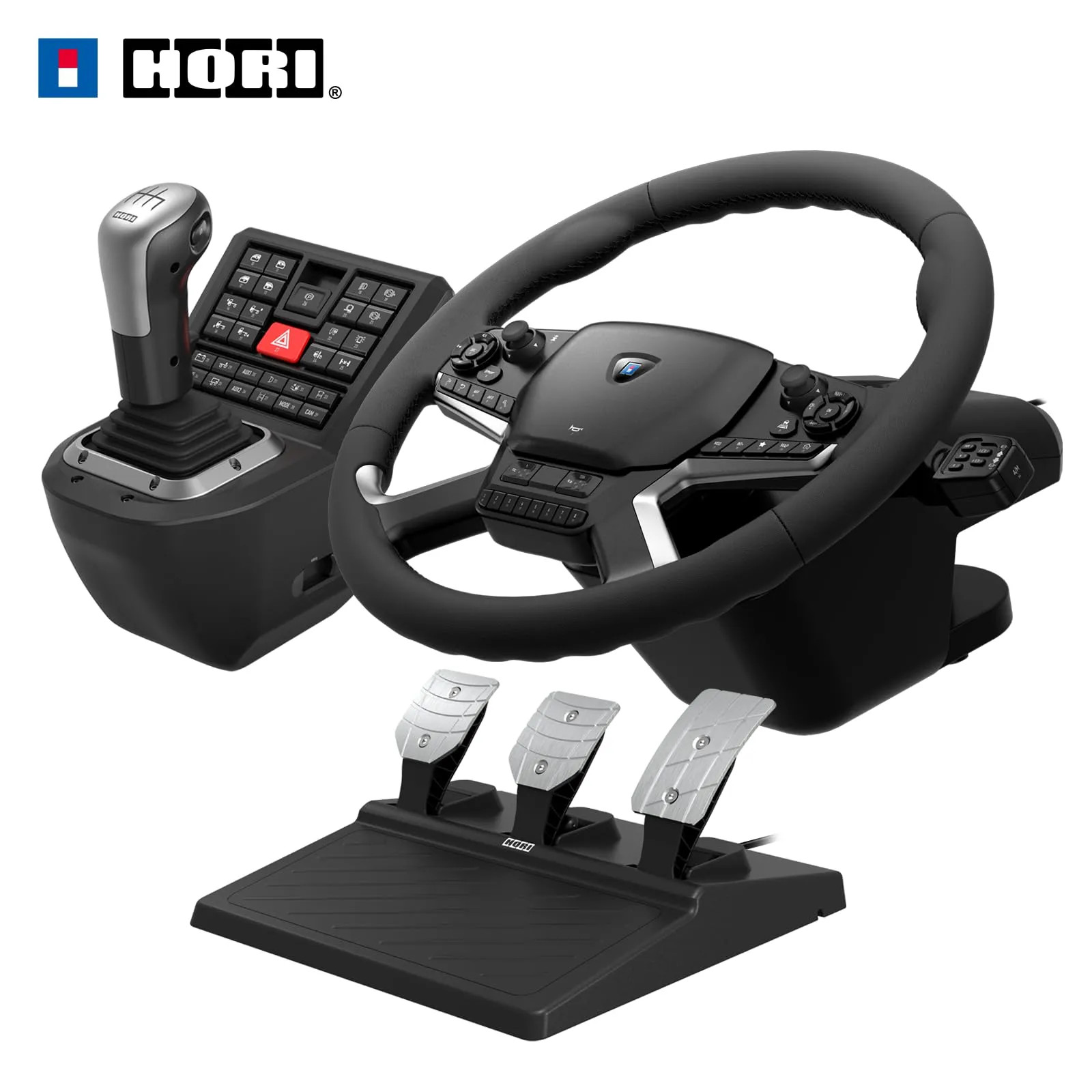 HORI HPC-044U Truck Control System Force Feedback Steering Wheel Shifter Pedals
