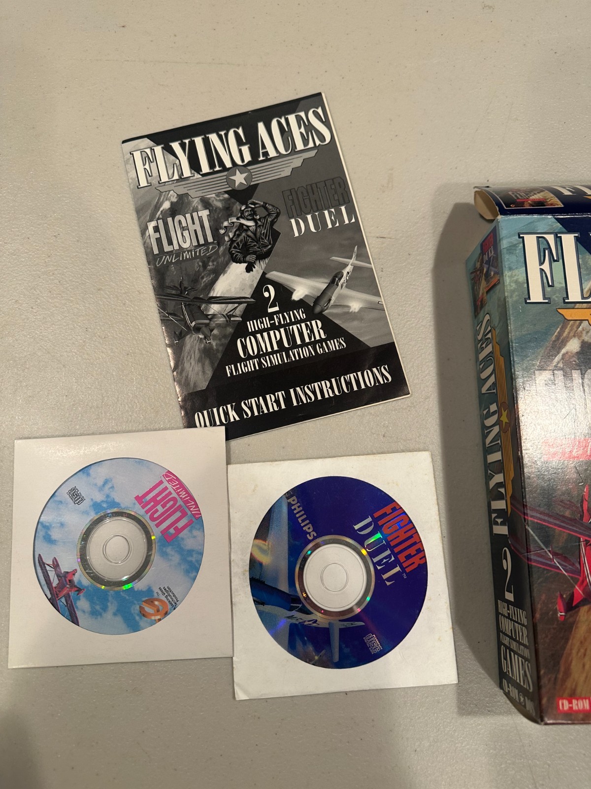 Flying Aces Vintage Video Game for DOS CD-ROM Flight Unlimited + Fighter Dual