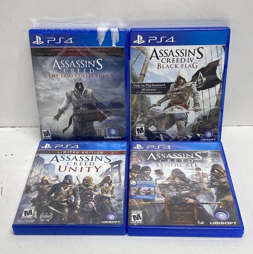 Assassin’s Creed 4 PS4 Game Lot Ezio Collection Unity Black Flag Syndicate