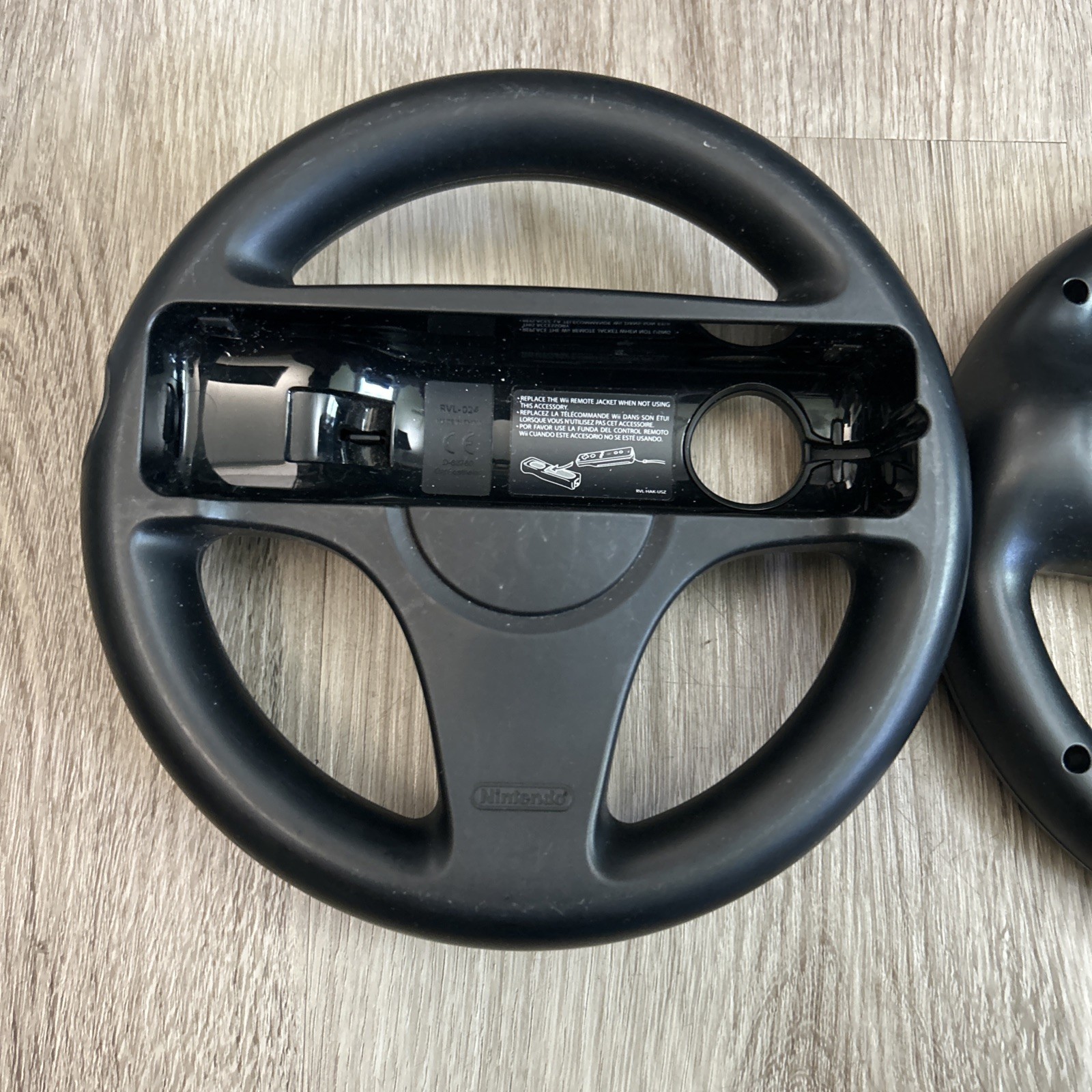 Nintendo Wii Steering Wheel x2 Mario Kart Racing OEM Official Black RVL-024