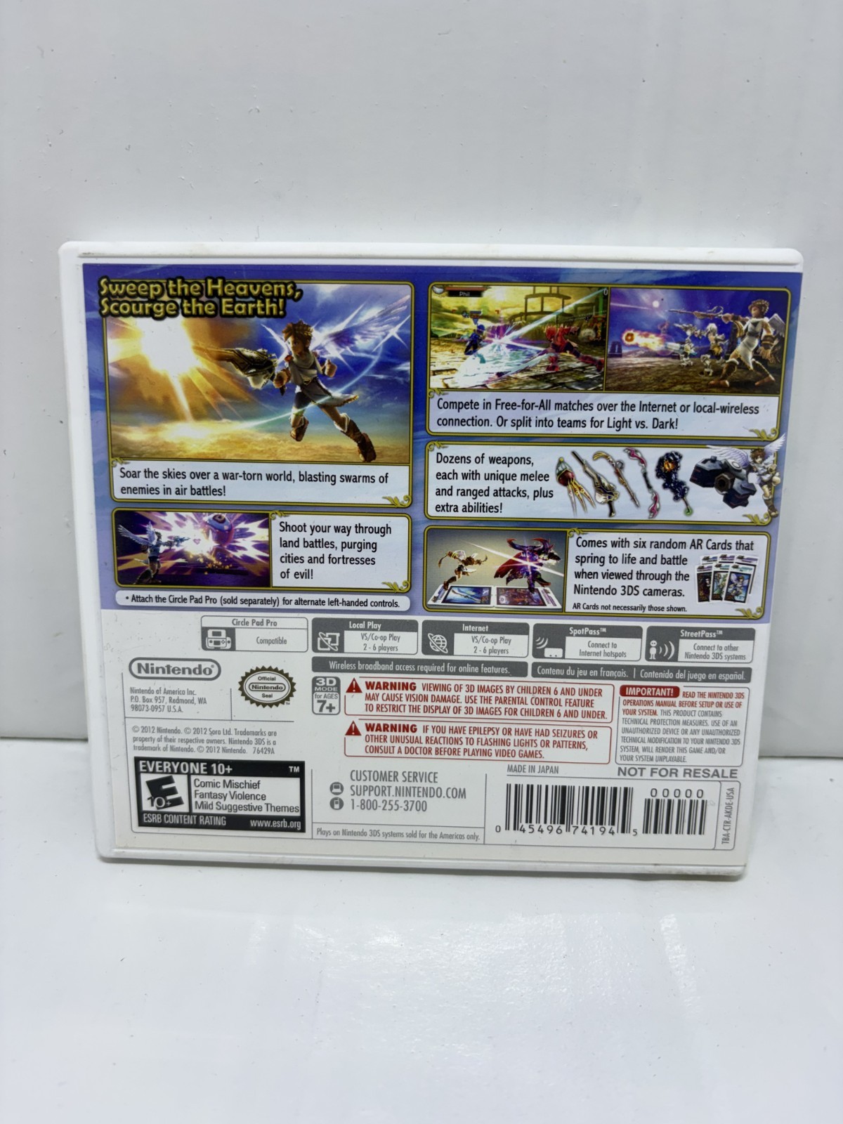 Kid Icarus: Uprising Nintendo 3DS CIB
