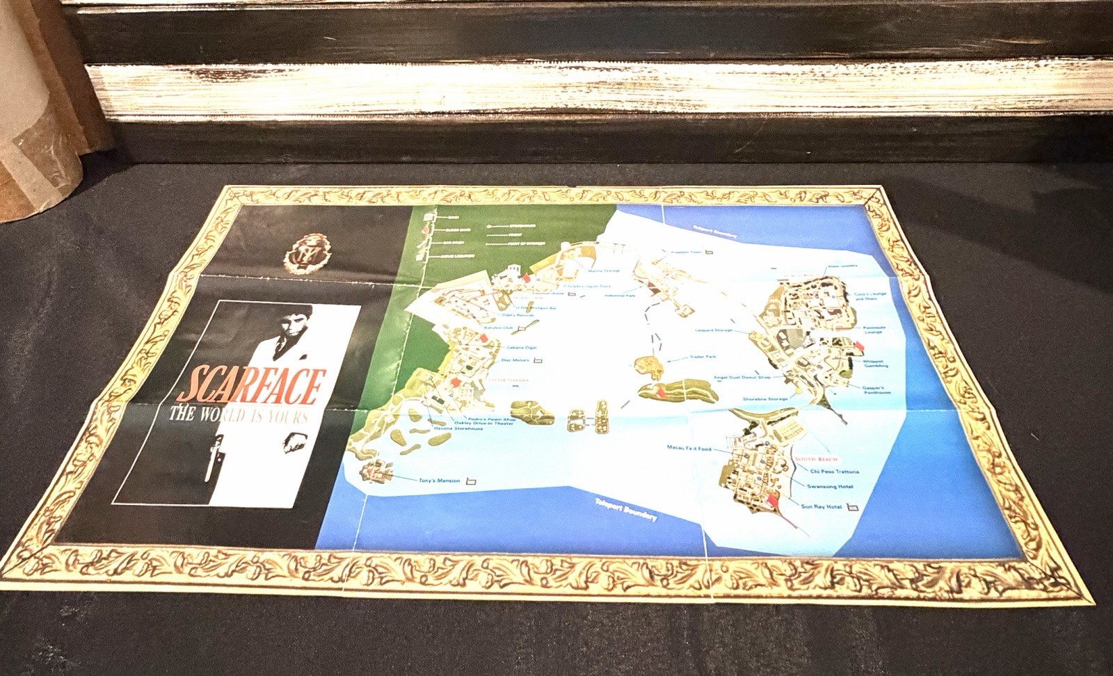 Scarface The World Is Yours PS2 Original Fold Out Map Poster Insert OEM Authen