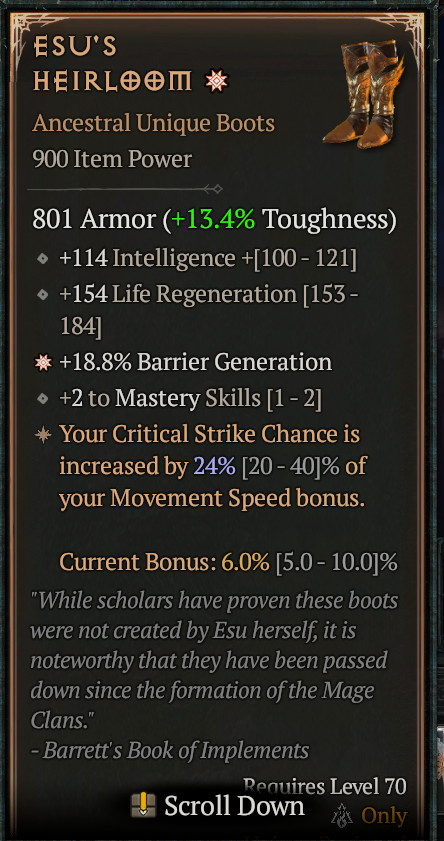 😈 DIABLO 4 SEASON 13 😈 Esu’s Heirloom 🔥 Ancestral Unique Boots 🔥 0-4 GA