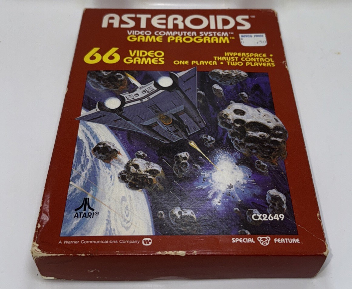 RARE New Factory Sealed ASTEROIDS (Atari 2600, 1981) Video Game Cartridge CX2649