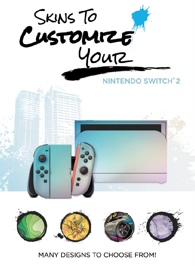 Nintendo Switch 2 Choose Your Game with Joy Con Wheels and MightySkins Bundle