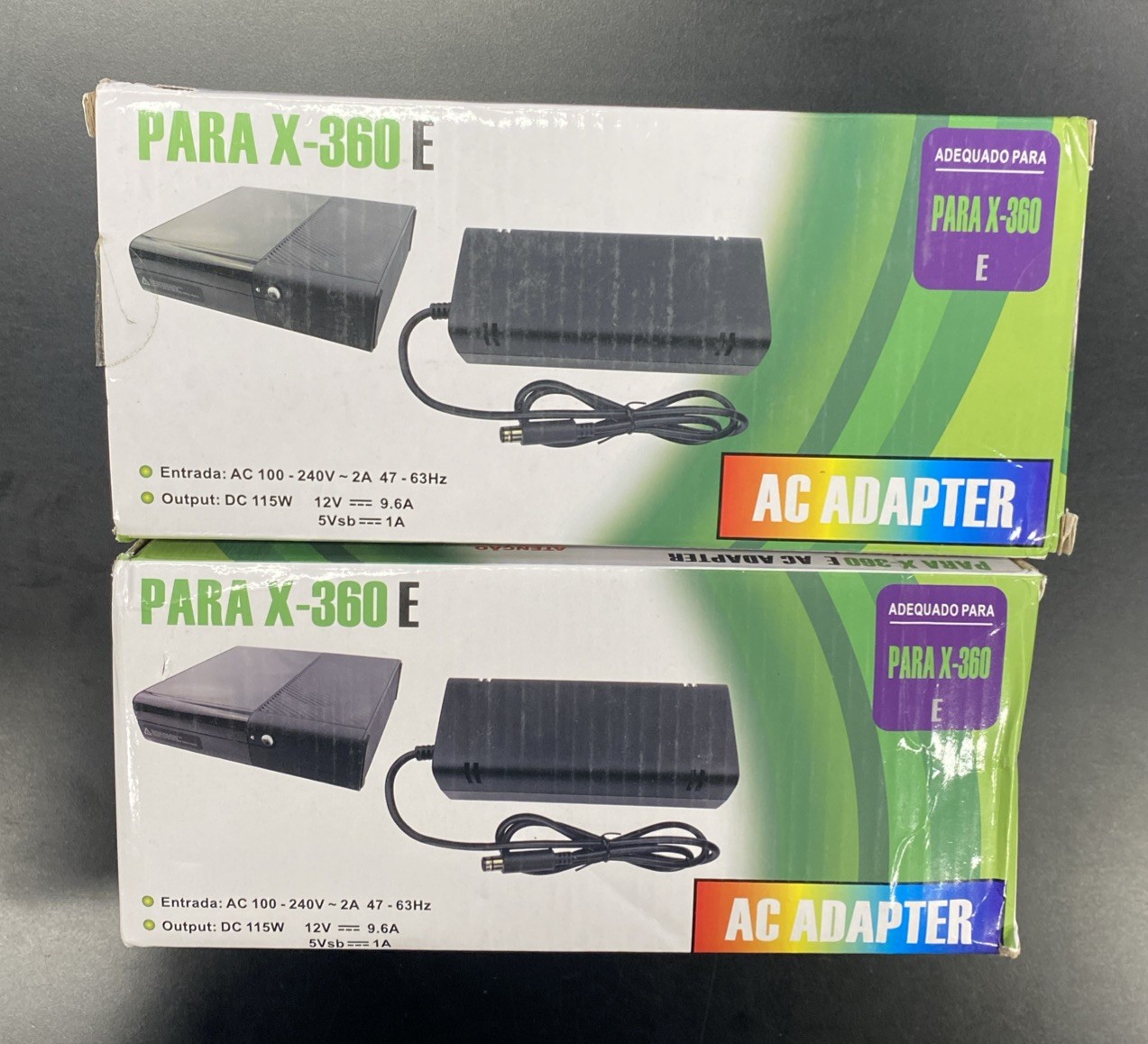 2X AC Power Supply Brick Charger Adapter Cable Cord for Microsoft XBOX 360 E