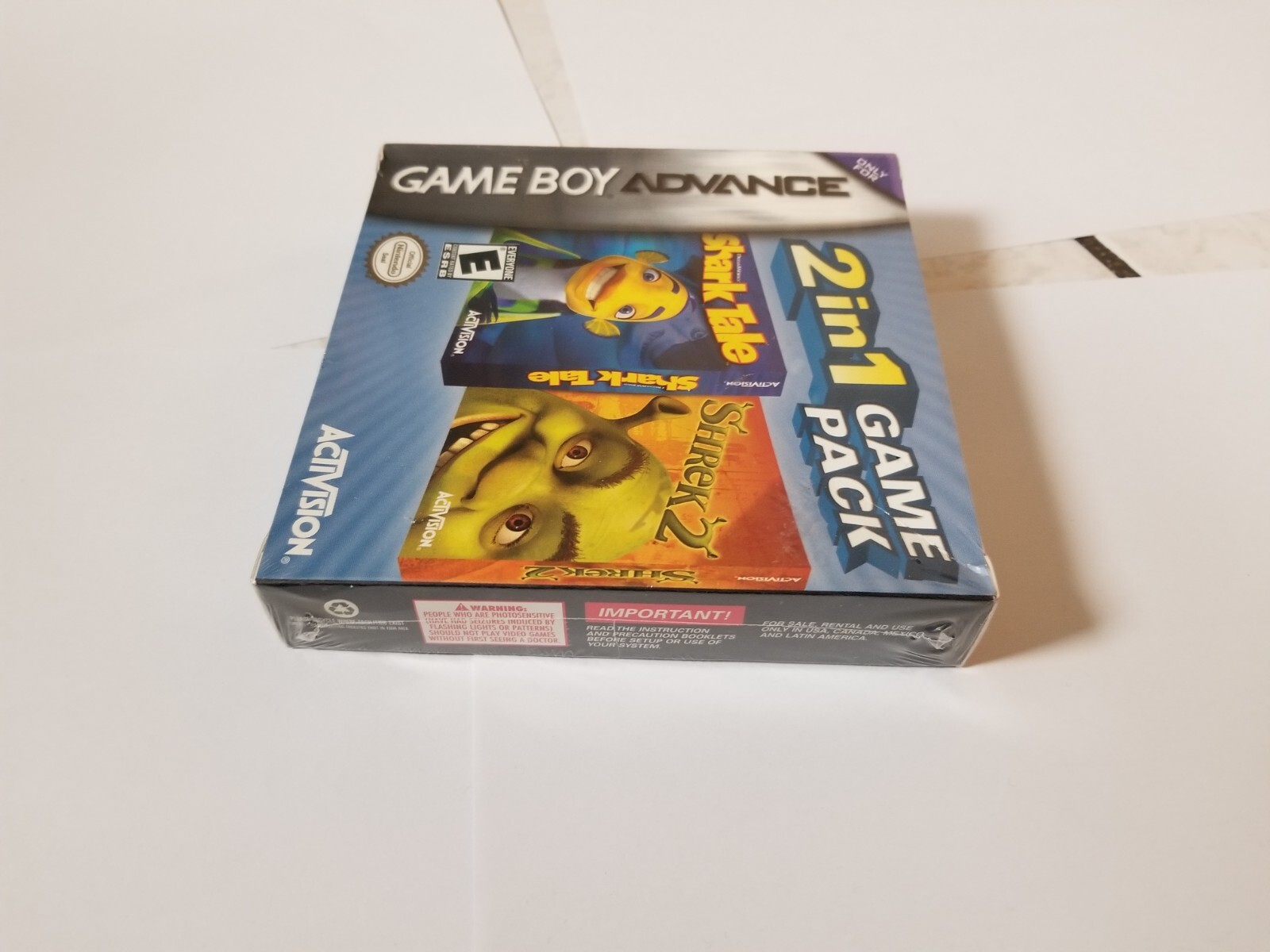 2 in 1 Game Pack: Shark Tale/Shrek 2 (Nintendo Game Boy Advance, 2005) new gba