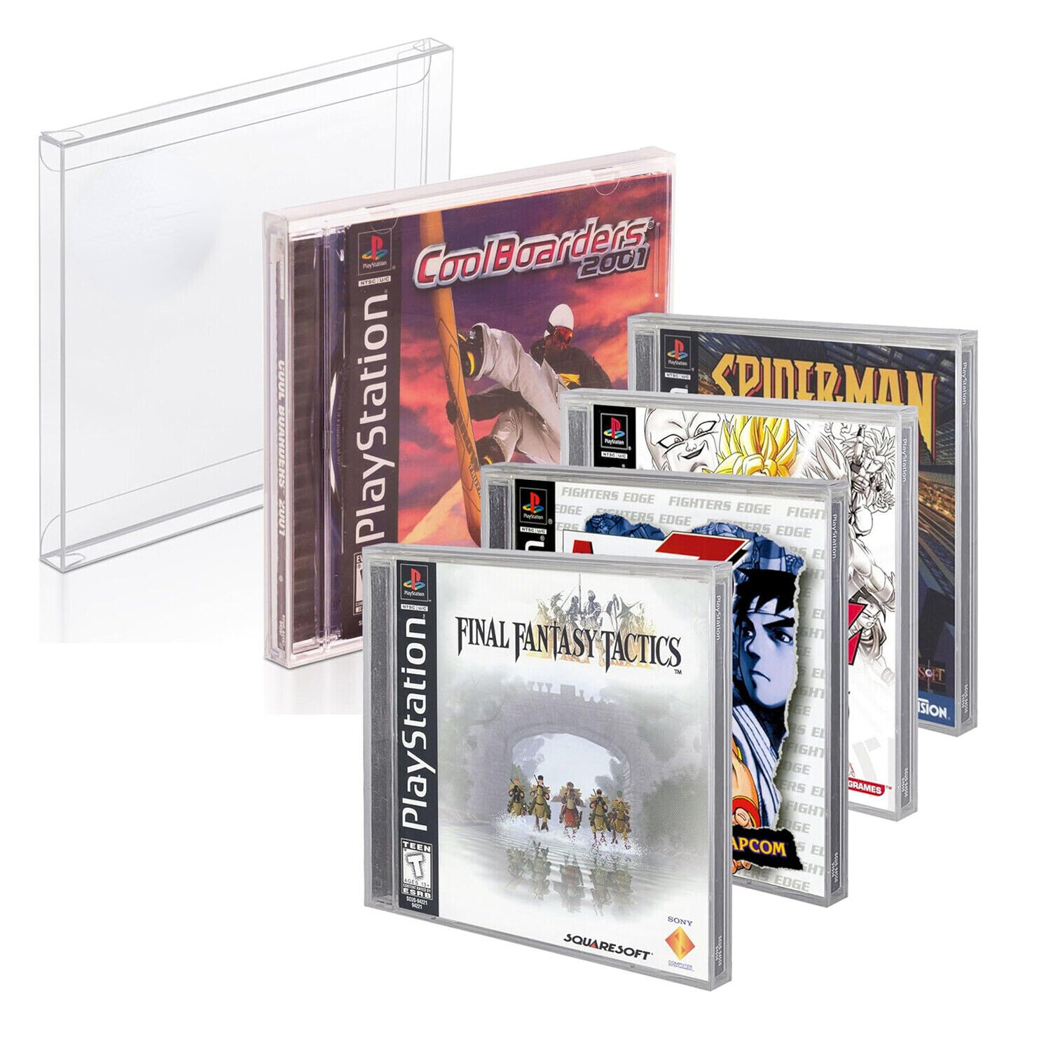 Clear Protective Box Protector For SONY PS1 CD Jewel/ Sega Dreamcast Video Game