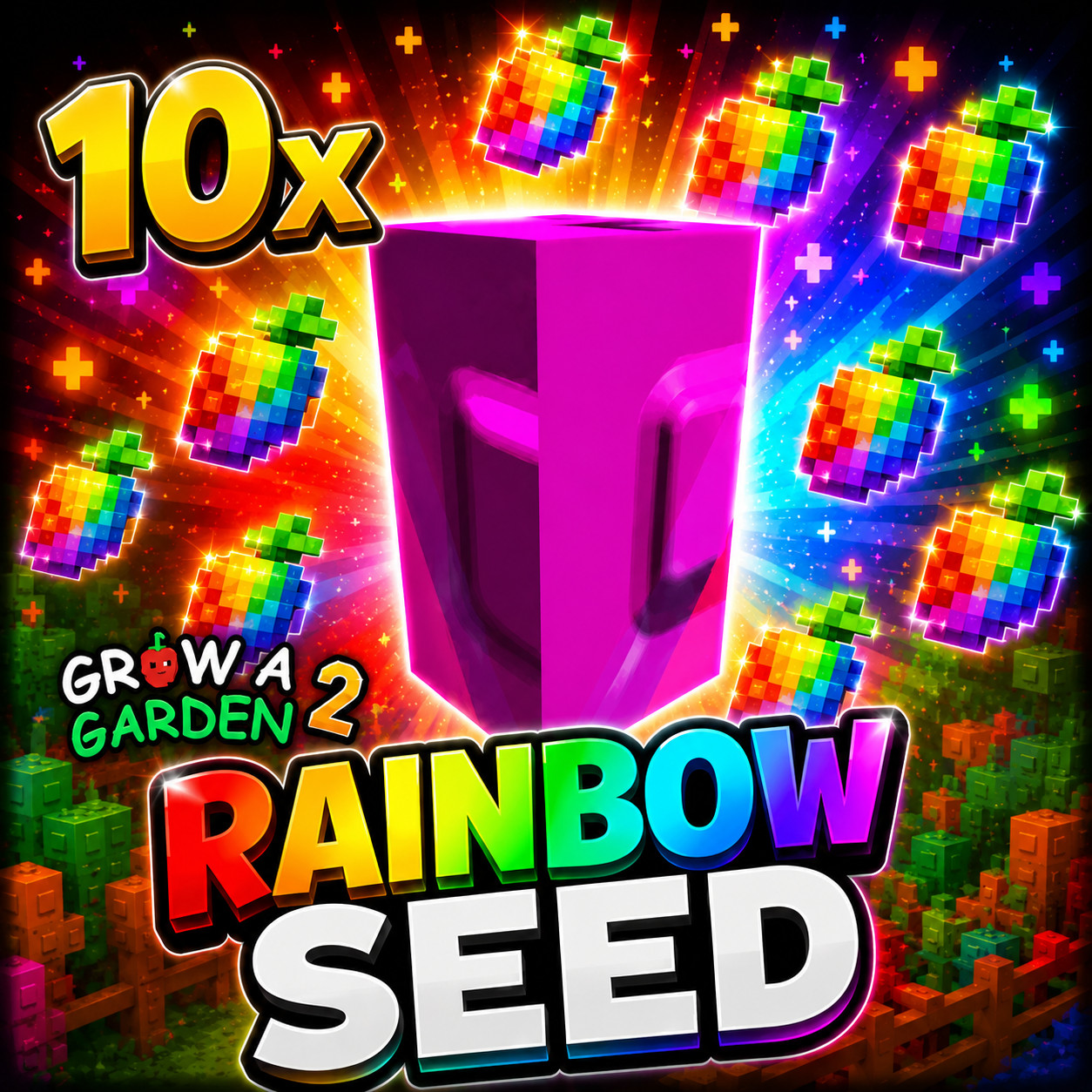 🌈 10x Rainbow Seed 🌼 Grow 🌳 a Garden 2 🌿