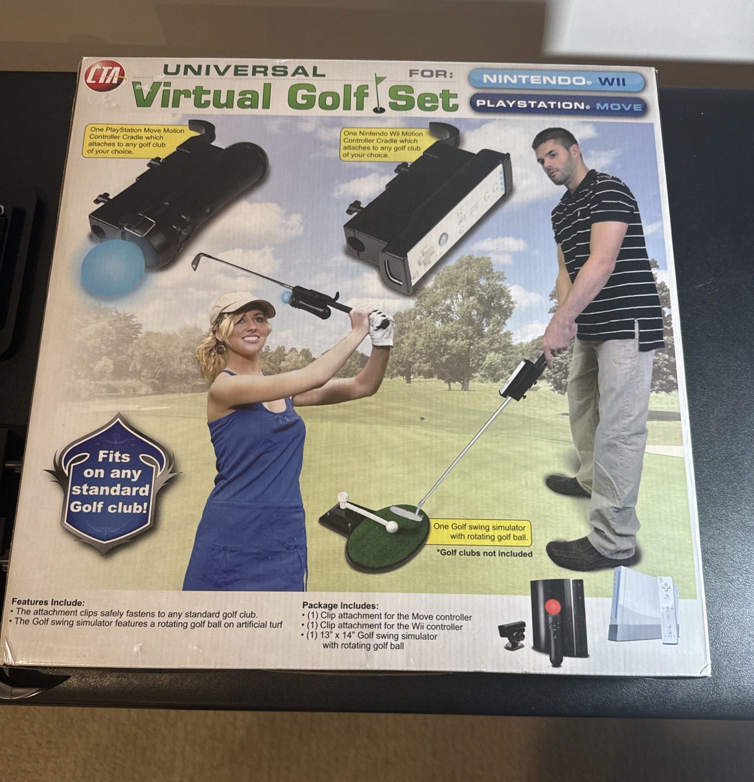 CTA Universal Virtual Golf Set For Nintendo Wii & PS Move Includes All Pieces