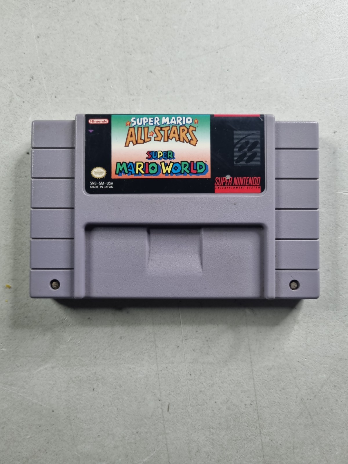 Super Mario All-Stars + Super Mario World Super Nintendo SNES Tested Working