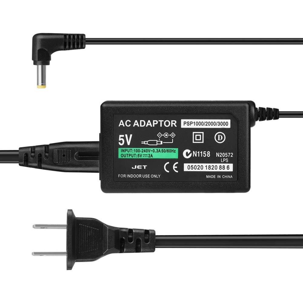 2Pcs High Capacity Rechargeable Lithium Ion Batteries + 5V 2A AC Adapter for PSP