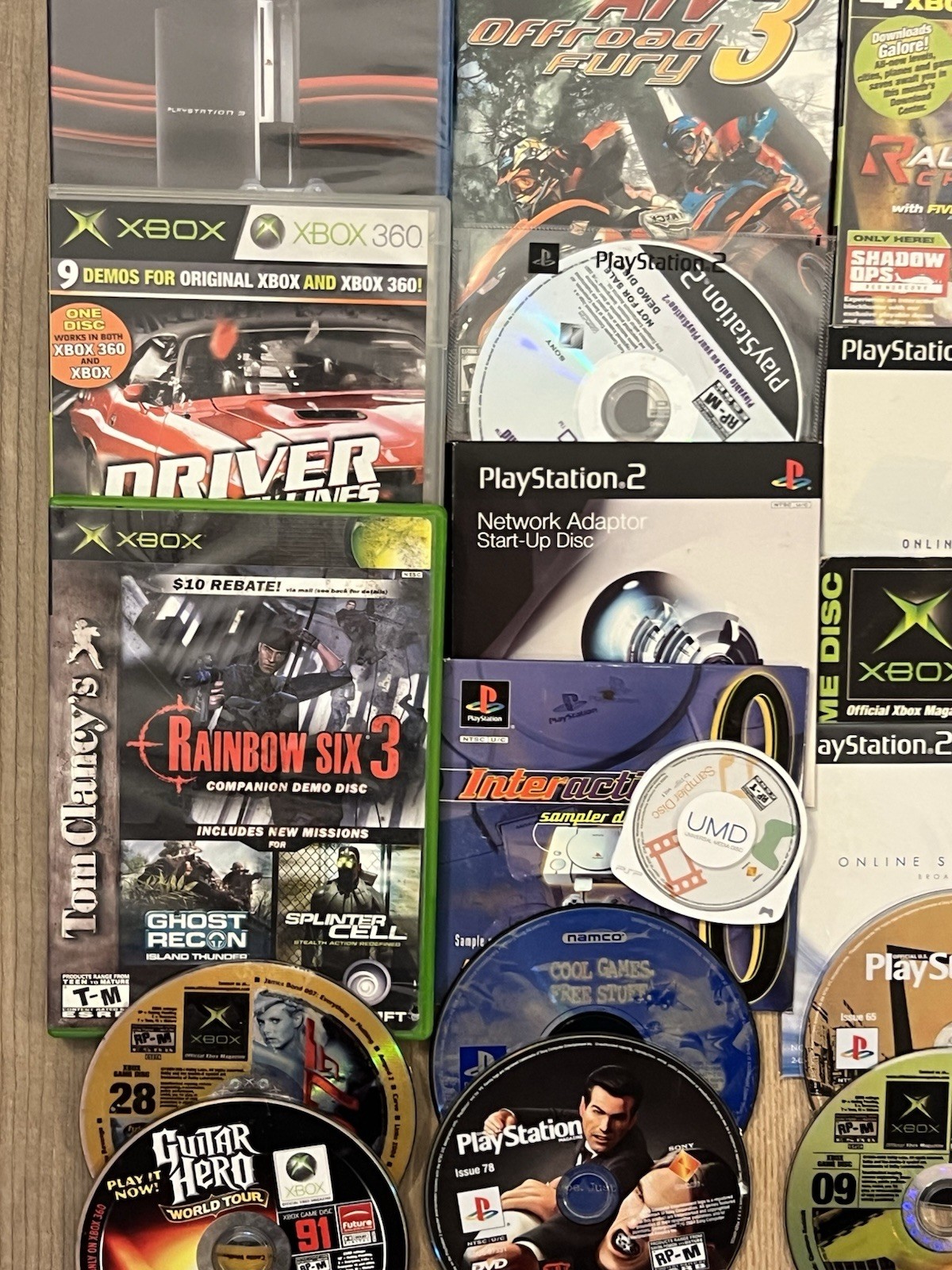 Lot Of 39 PlayStation PS1 PS2 Xbox PSP Demo Games & Start Up Disc Only Untested