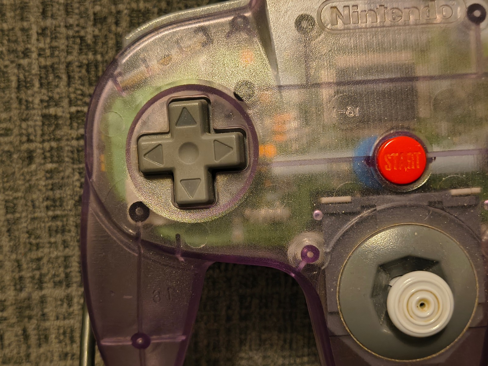 Nintendo 64 controller OEM, atomic purple, working, clean, medium loose stick