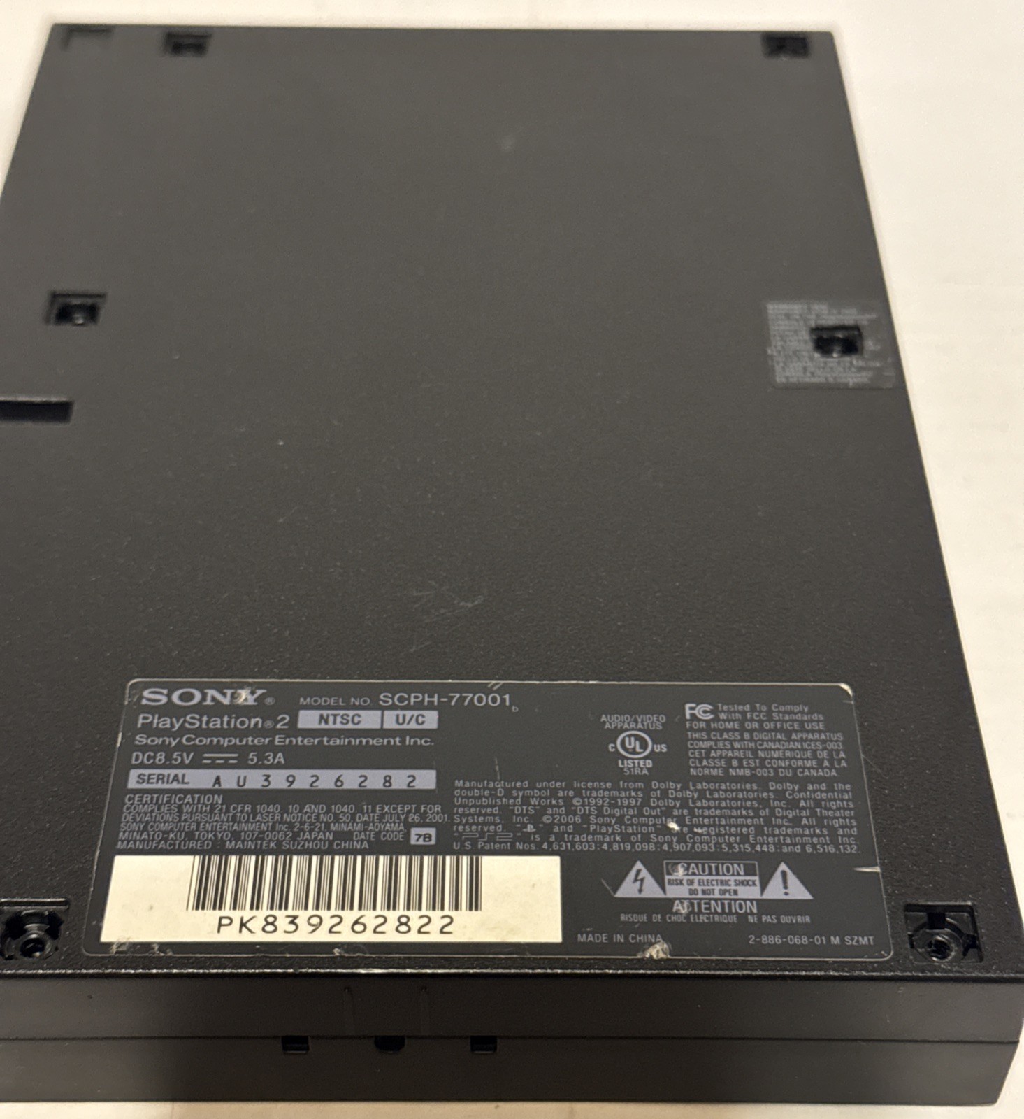 OEM Sony PS2 Slim SCPH-77001 Console Housing Shell Full Set w/ Screws & Covers