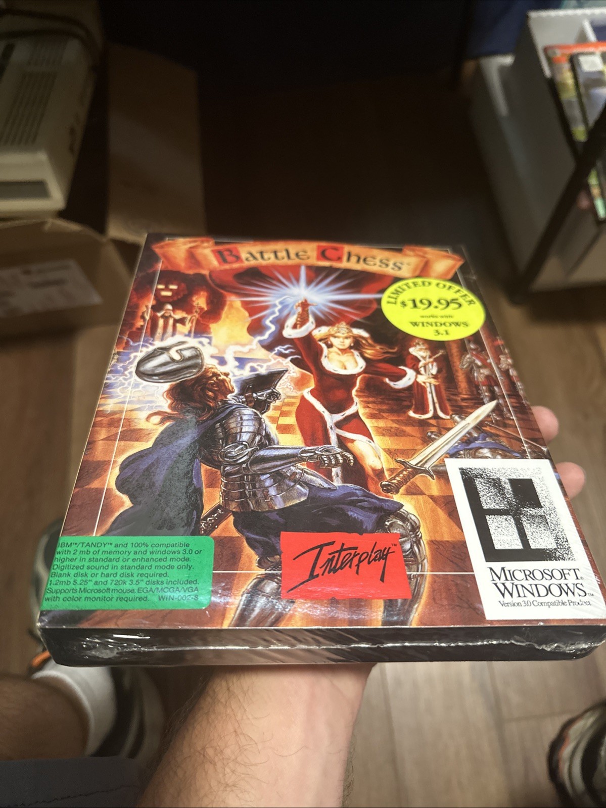 Battle Chess 1990 Big Box Sealed Interplay PC IBM Tandy Microsoft Windows Game