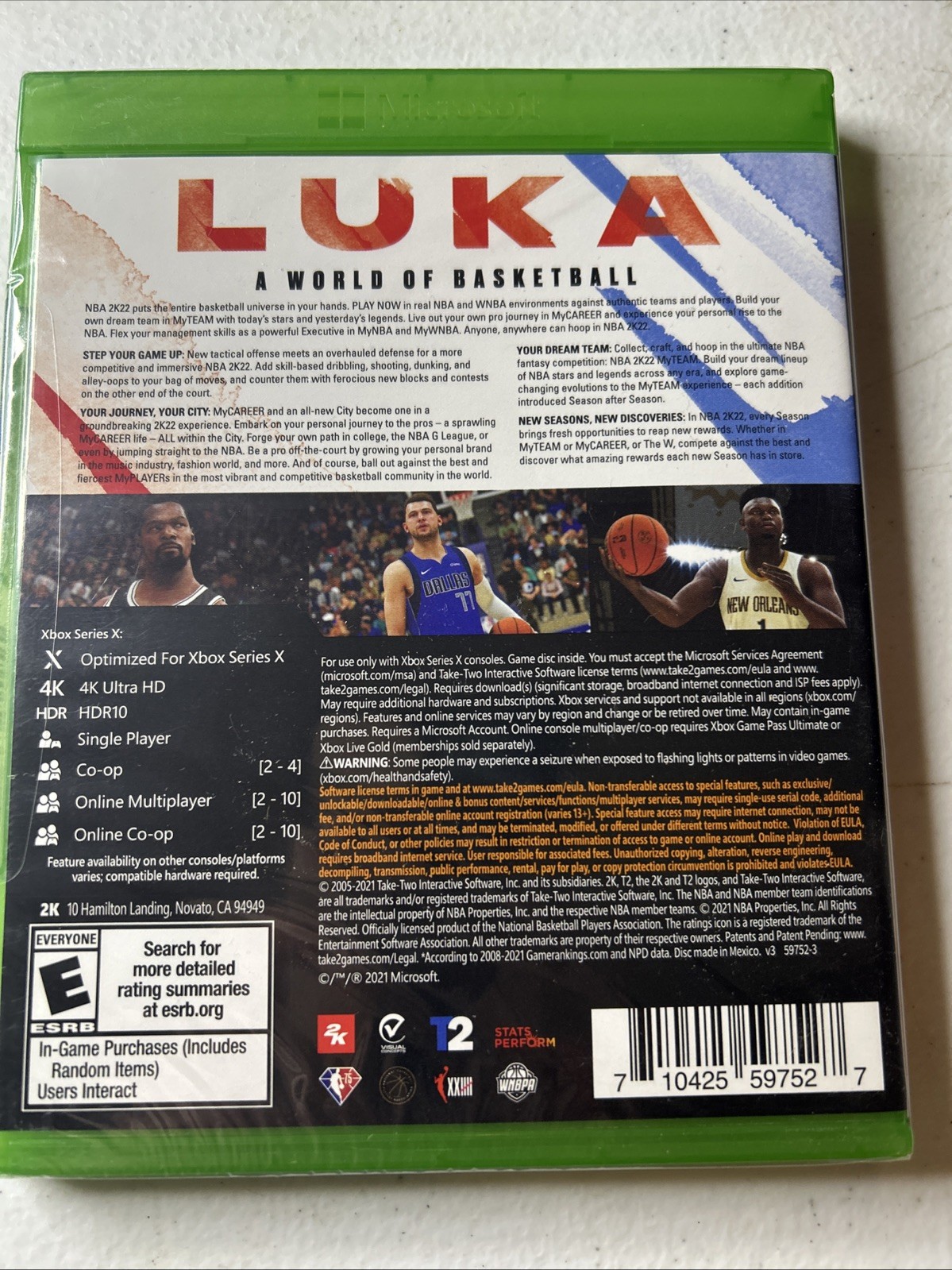 NBA 2K22 – Microsoft Xbox Series X Brand New Factory Sealed