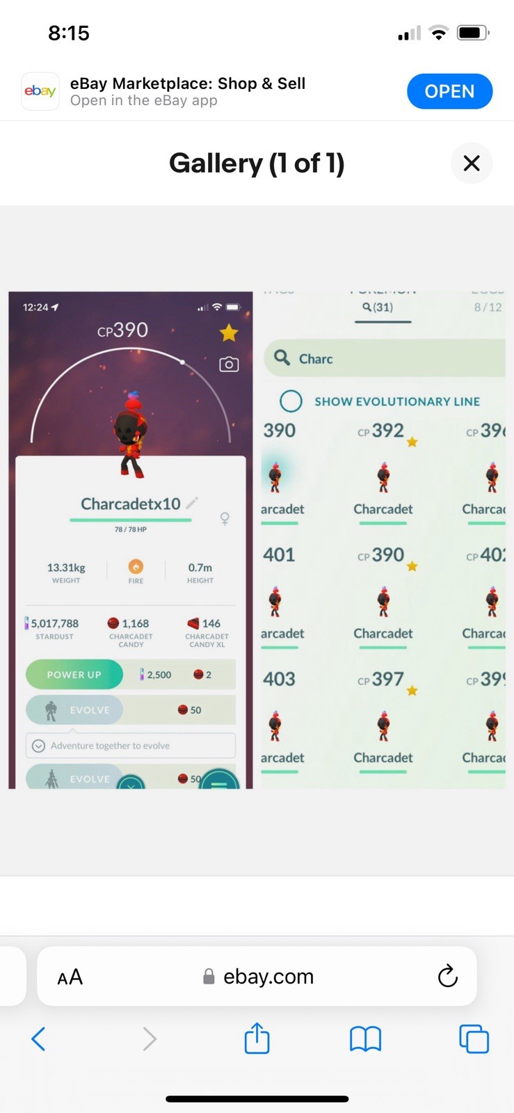 Charcadet ❎10 ( Level 20) PKMN Go Bulk Lot 10