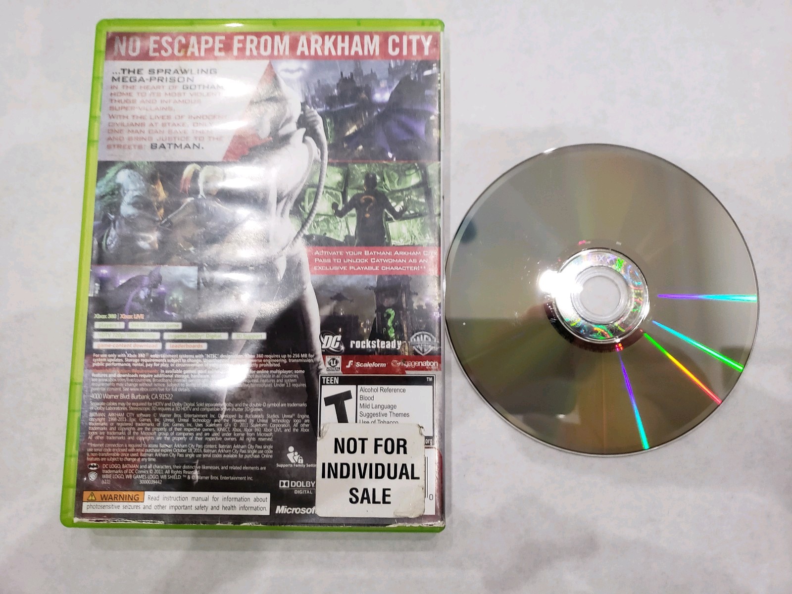 Batman: Arkham City Microsoft Xbox 360 2011 Dark Knight DC WB Games