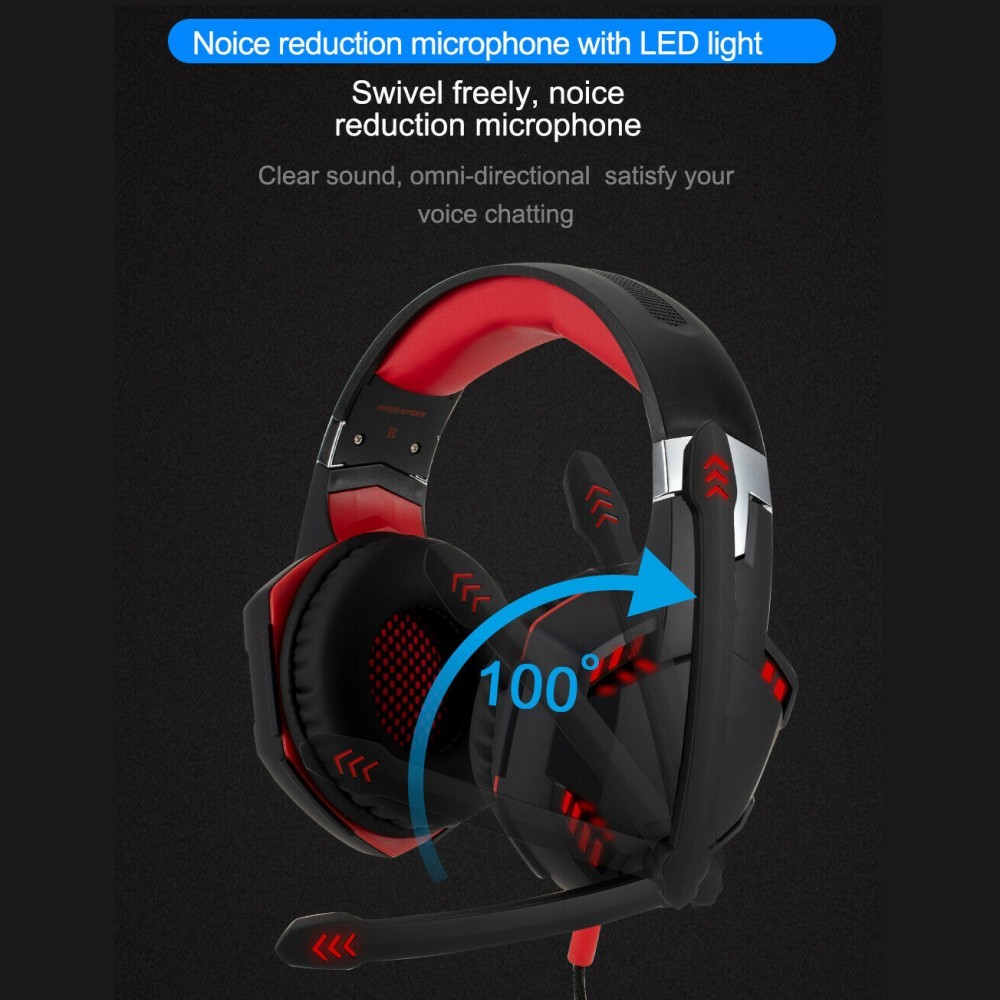Gaming Headset for PS4, Xbox, PC, PS5 Noise Cancelling Over Ear Headphones + Mic