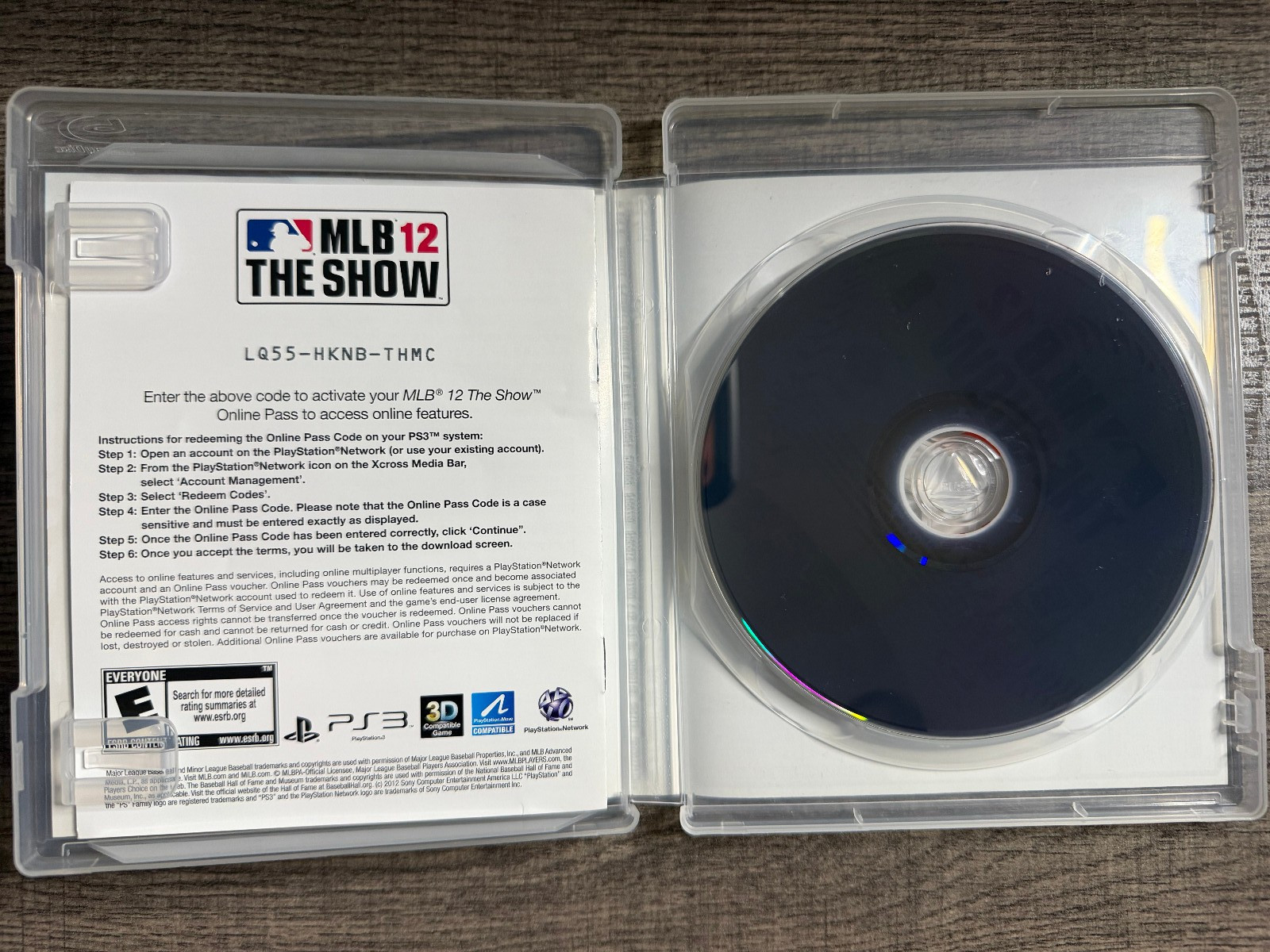 MLB 12 The Show – Sony PlayStation 3 – Acceptable Condition