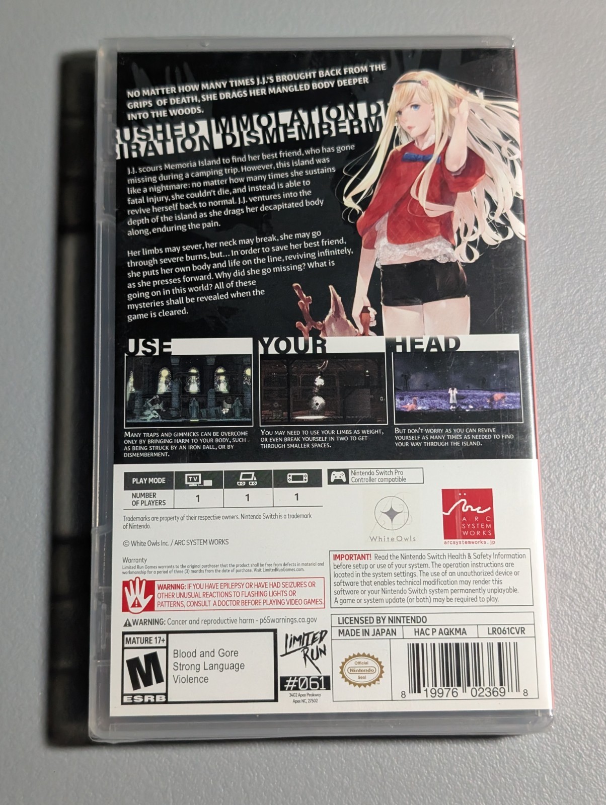 The Missing J.J. Macfield Island of Memories Nintendo Switch LRG Brand New