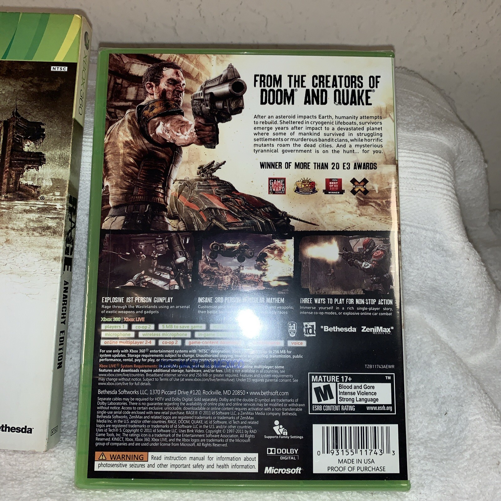 Rage – Anarchy Edition Microsoft Xbox 360 Rare Factory Sealed With Slipcover
